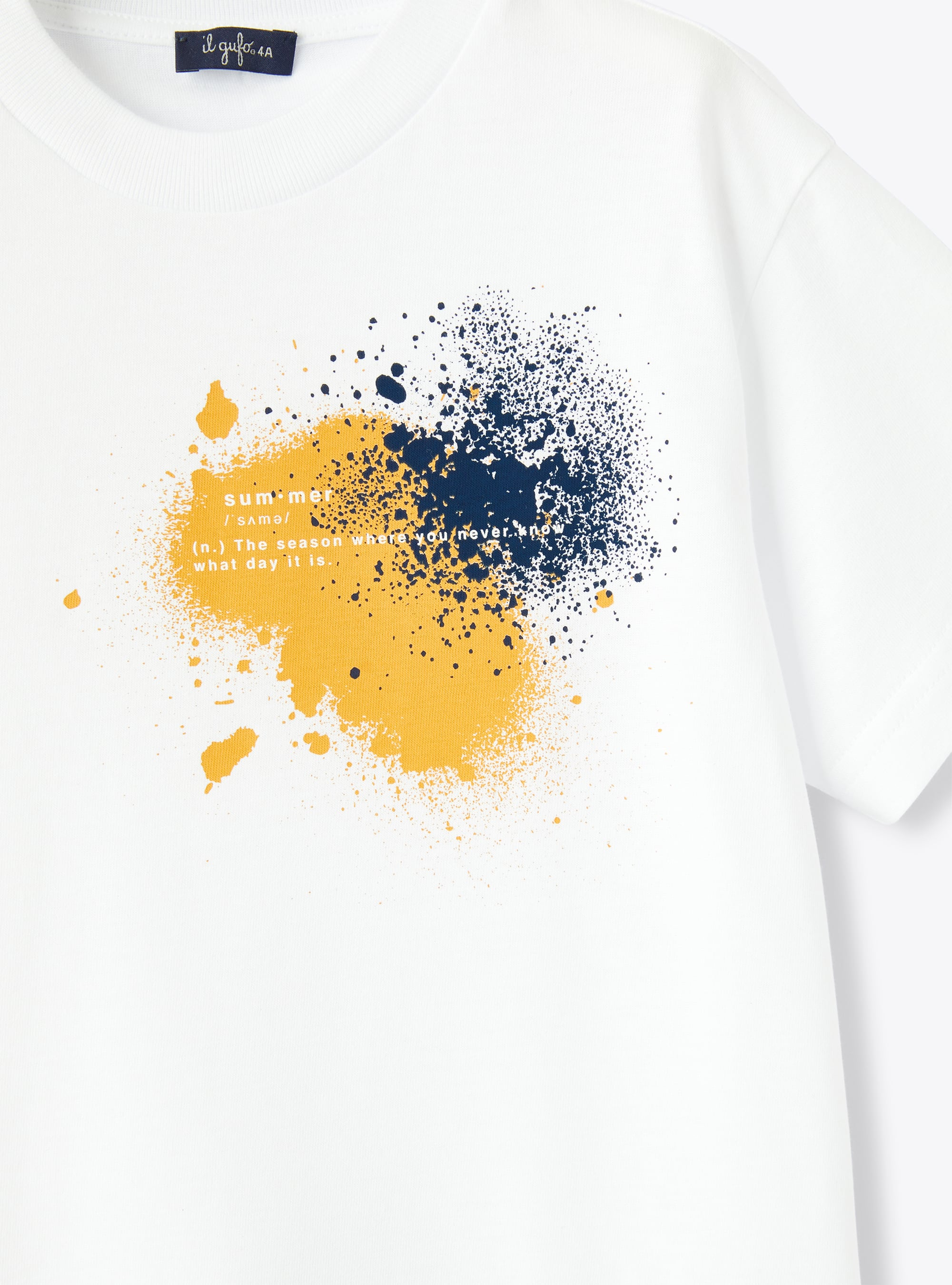 T-shirt for boys with a spray print pattern - Orange | Il Gufo