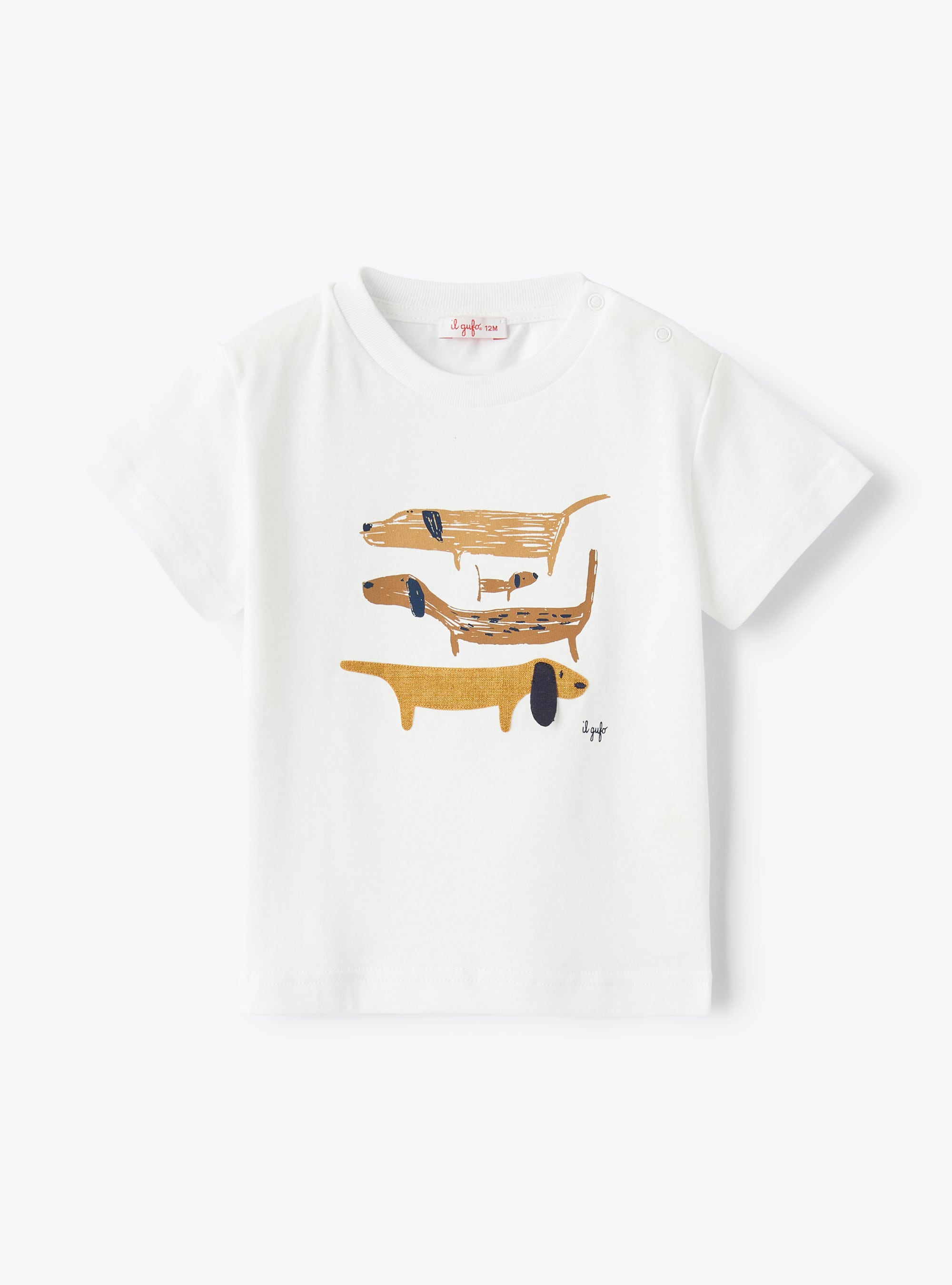 T-shirt for baby boys with dachshund print - T-shirts - Il Gufo