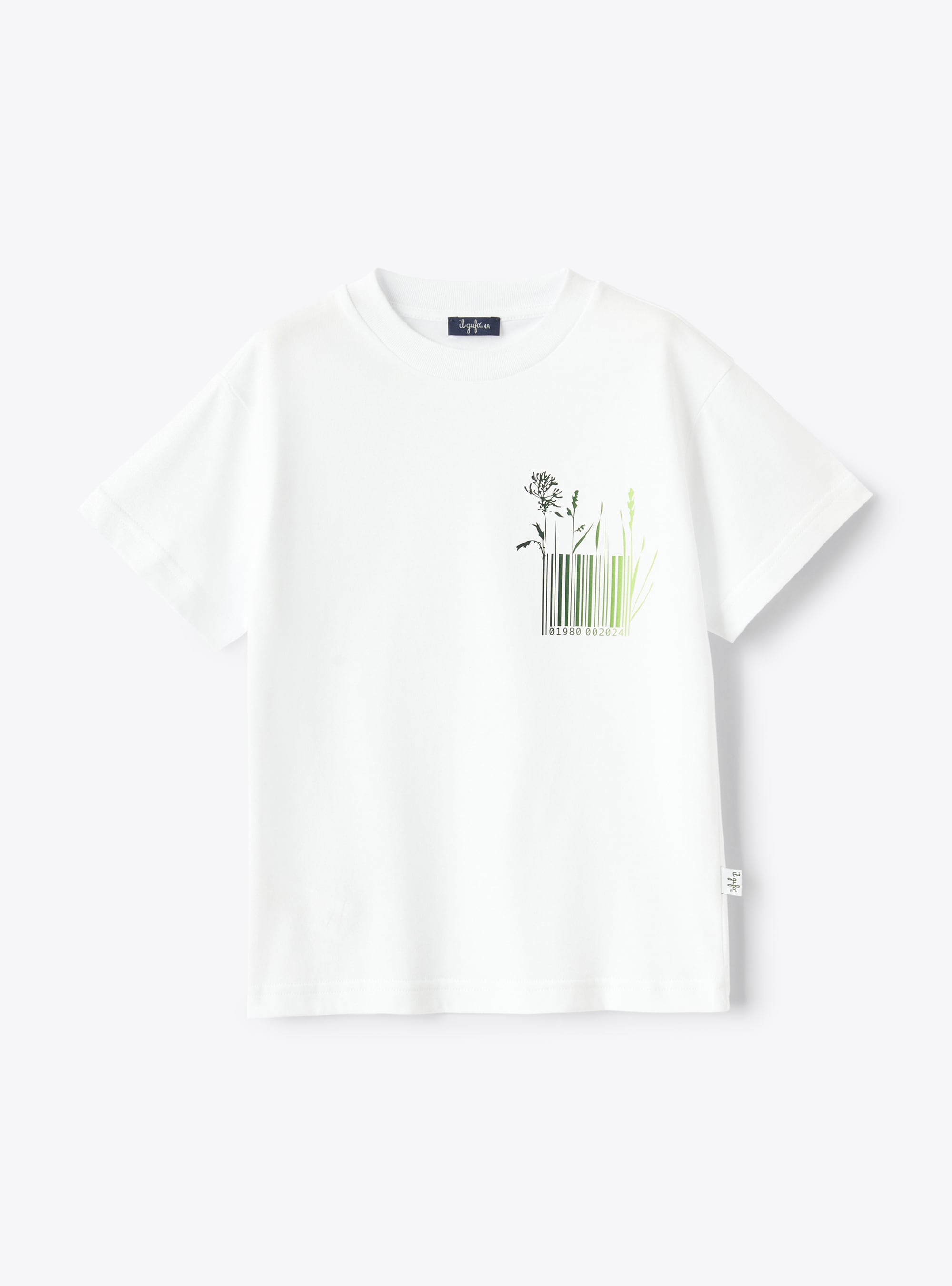 T-Shirt mit limegrünem und dunkelgrünem Aufdruck - T-shirts - Il Gufo