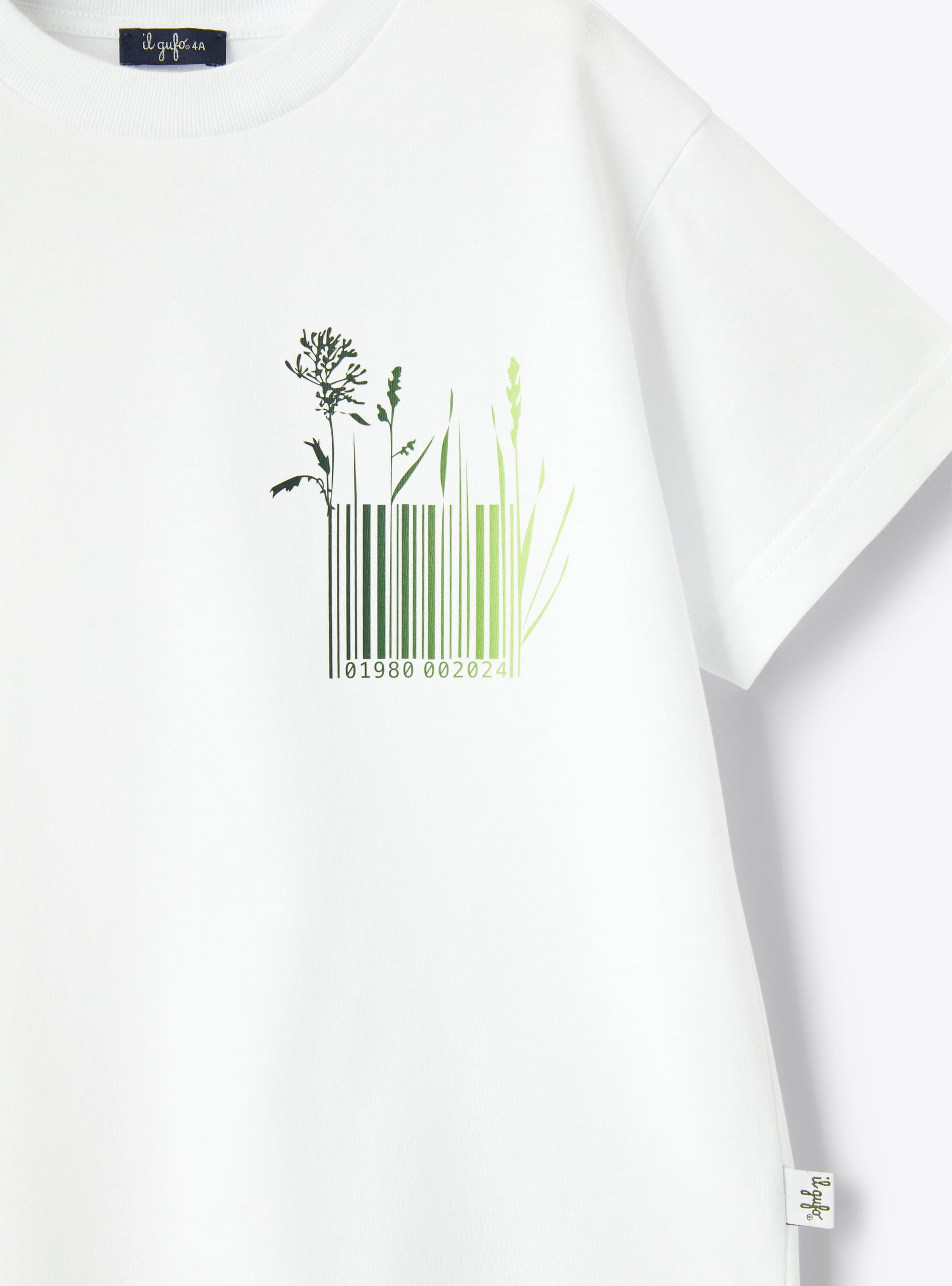 T-shirt with print design in lime and dark green - Green | Il Gufo