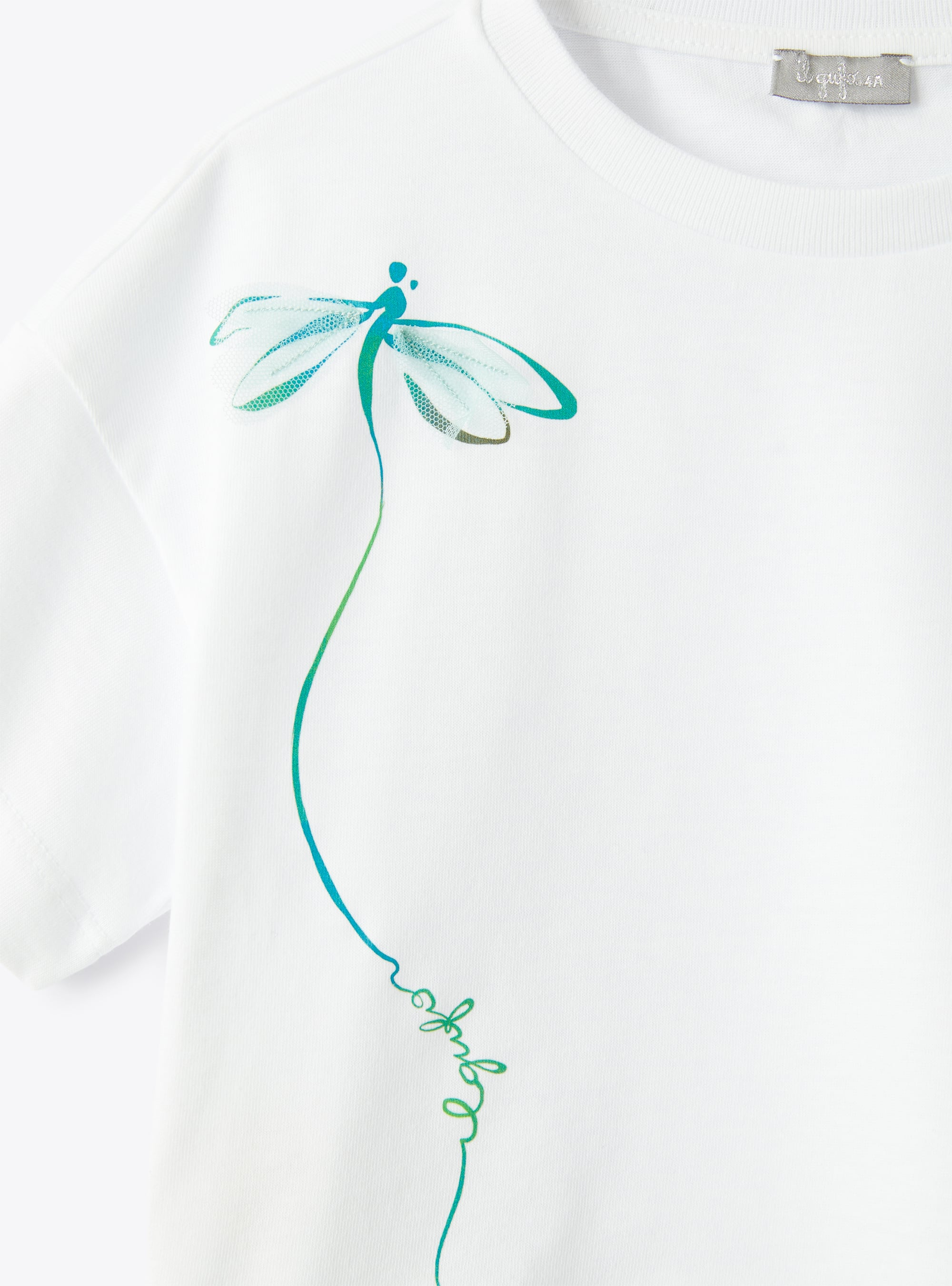 T-shirt with dragonfly print - White | Il Gufo