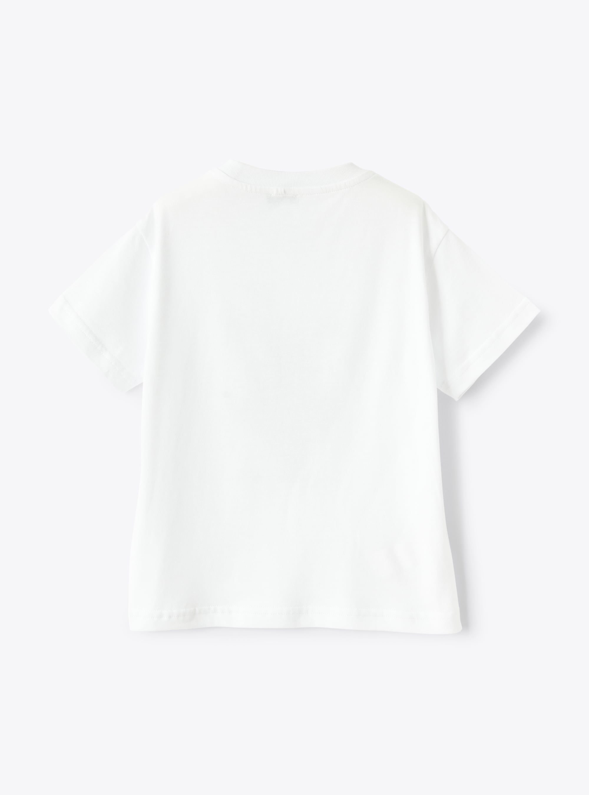 White t-shirt with motorbike print in dark grey - White | Il Gufo