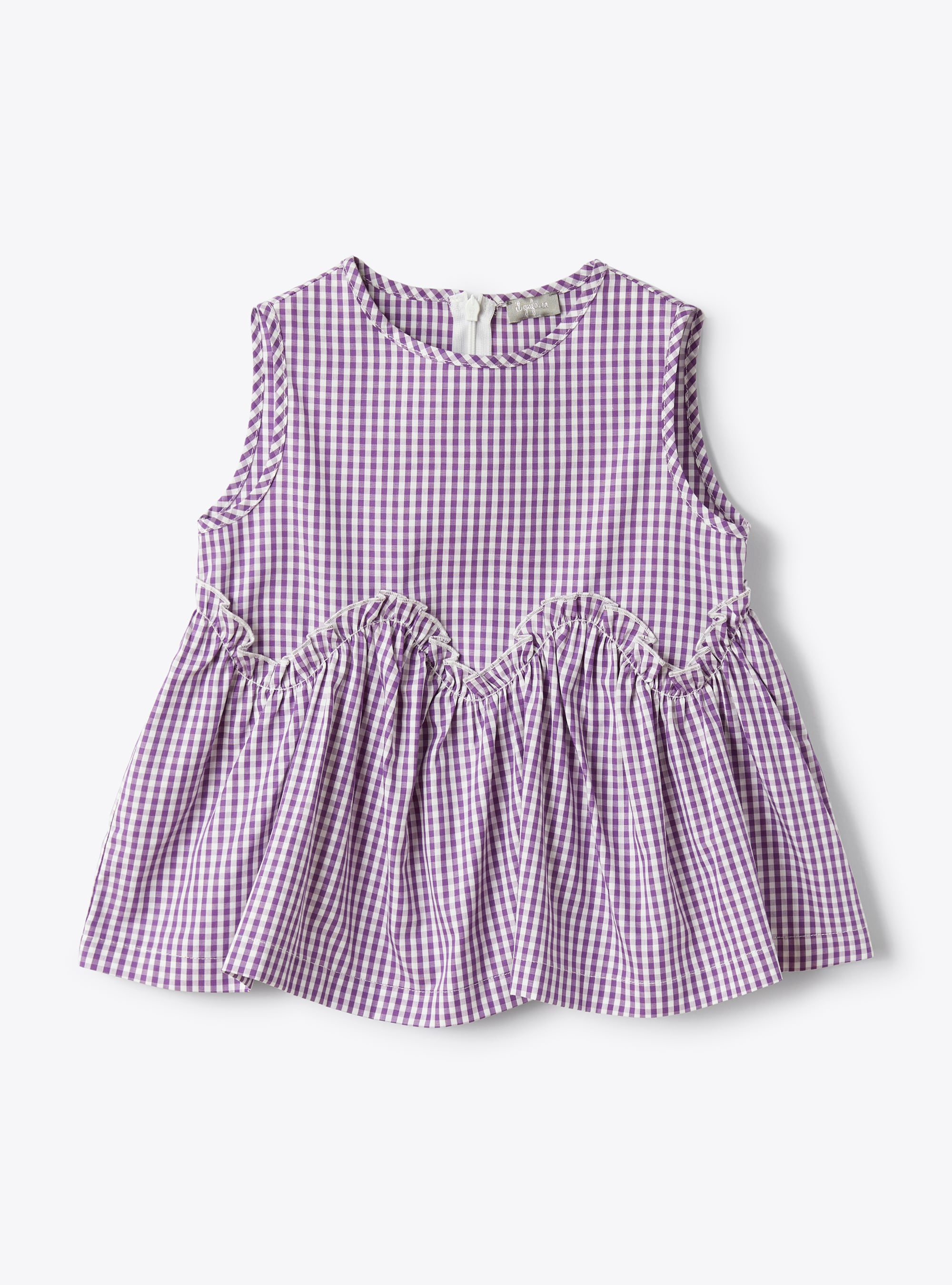Sleeveless top in a gingham check - T-shirts - Il Gufo