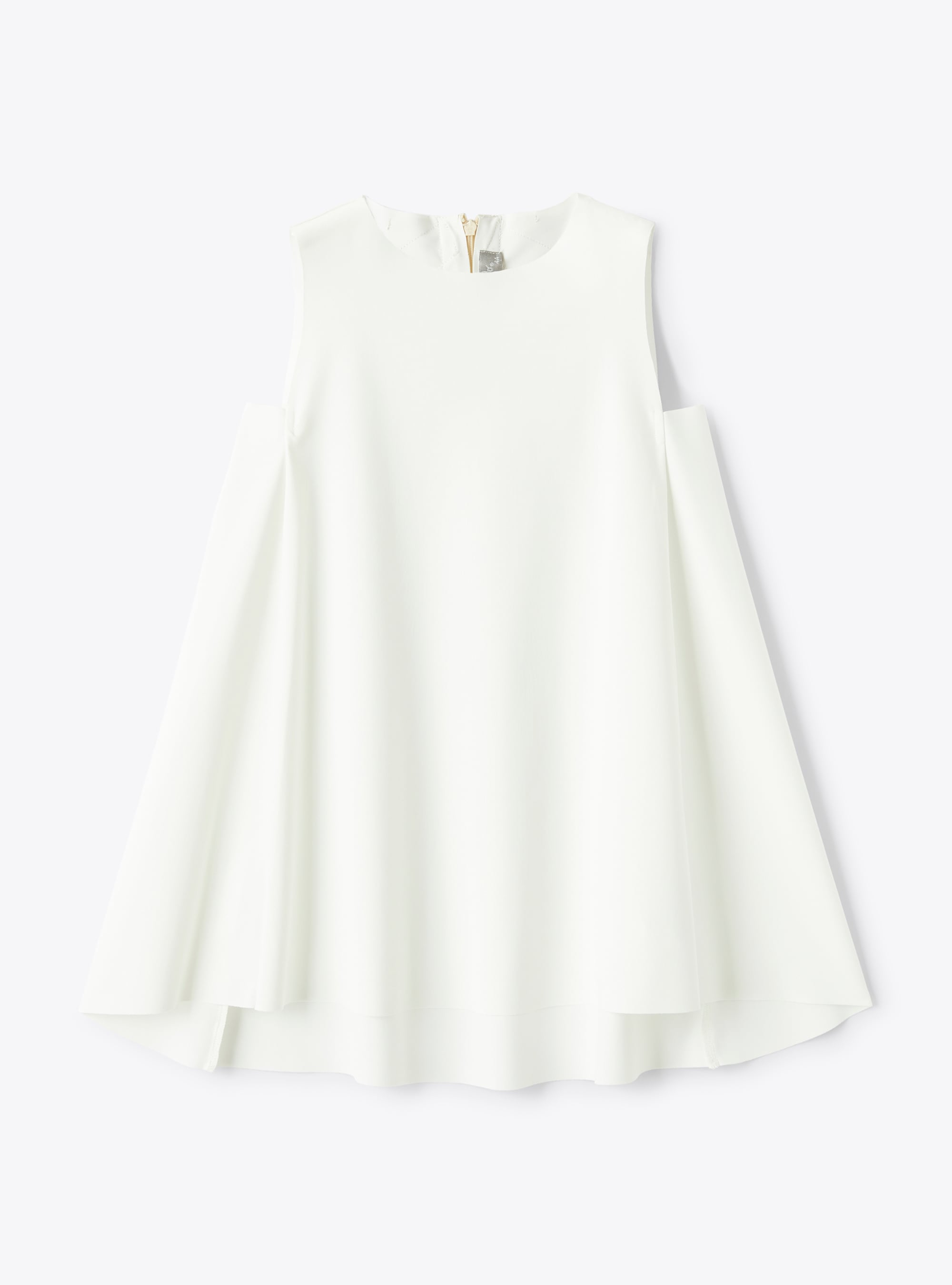 Dress in a milky-white Sensitive® Fabrics material with a beige bow detail - White | Il Gufo