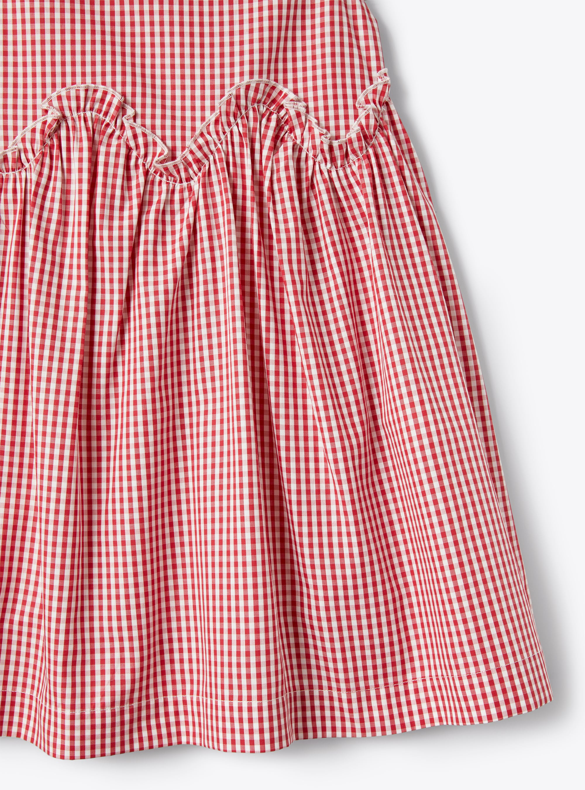 Sleeveless dress in a gingham-check pattern - Red | Il Gufo