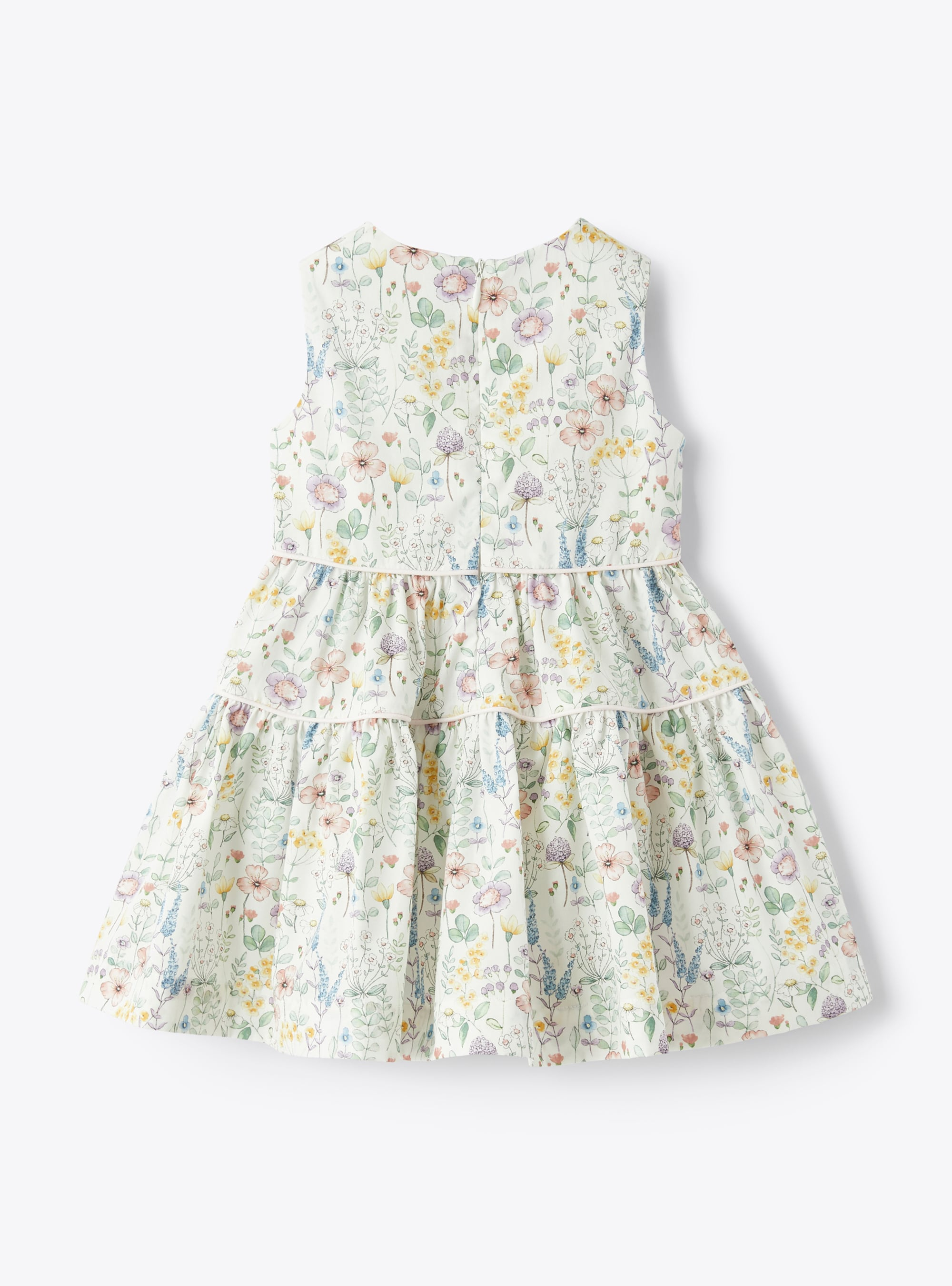 Dress in floral-patterned organic cotton - Green | Il Gufo