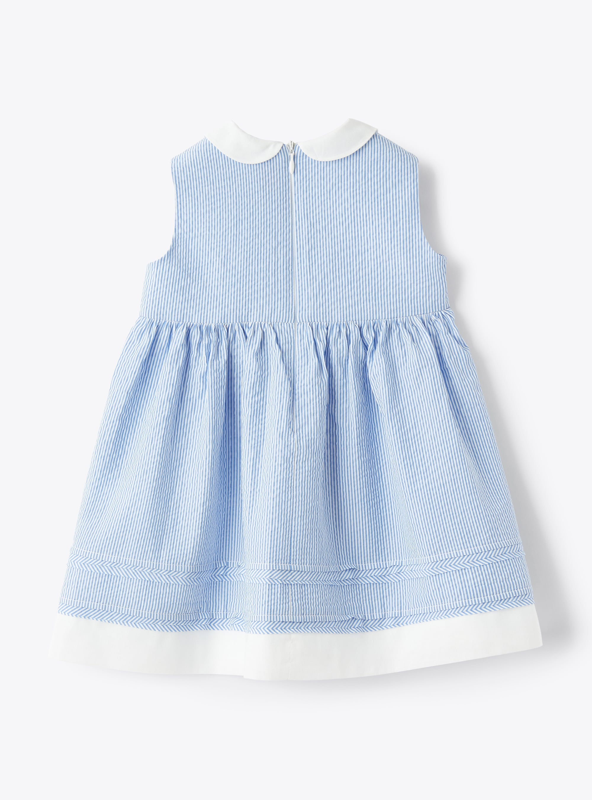 Babykleid für Mädchen aus Seersucker - Braun | Il Gufo