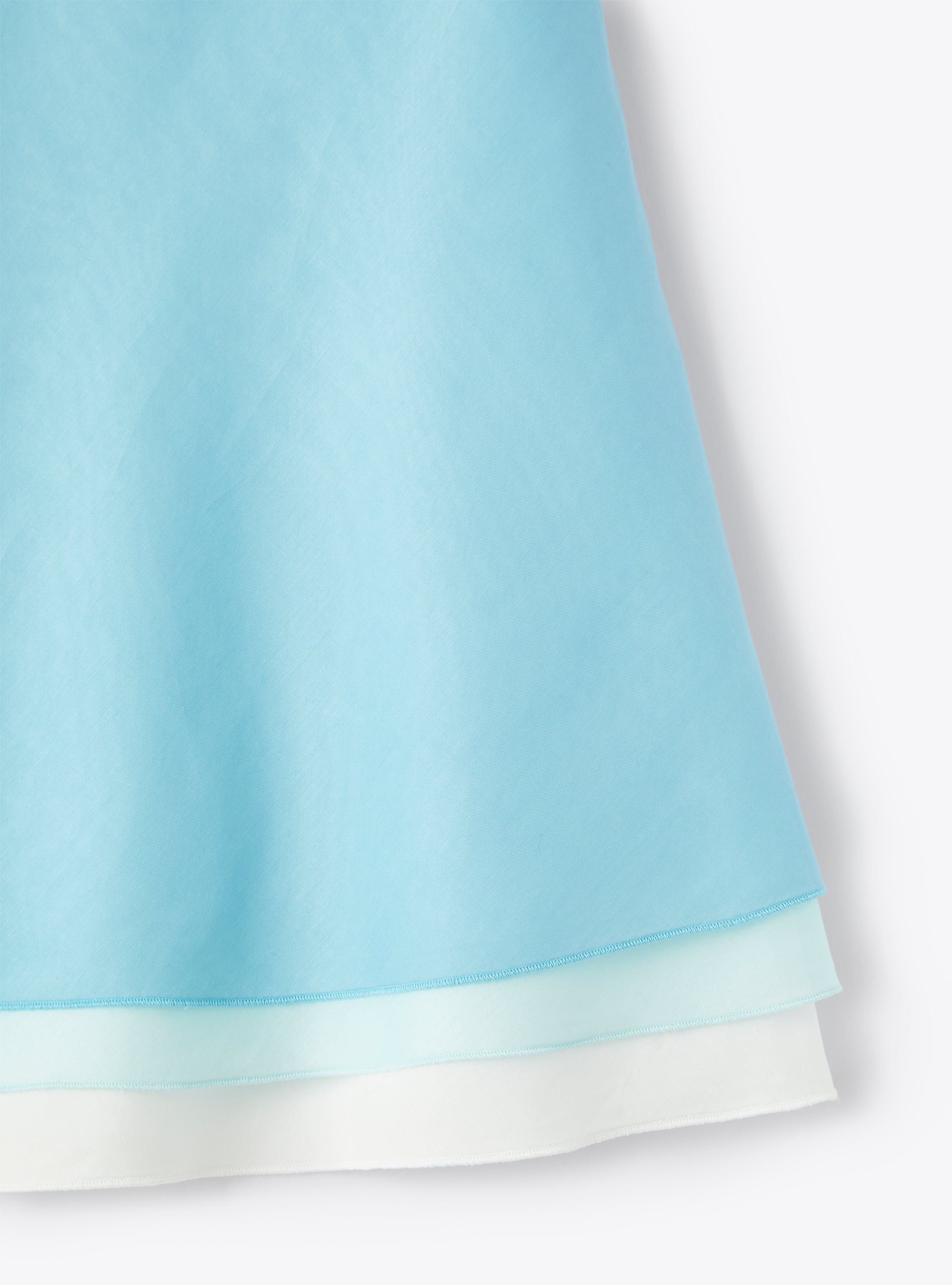 Dress in sky-blue cotton voile with three tiers - Light blue | Il Gufo
