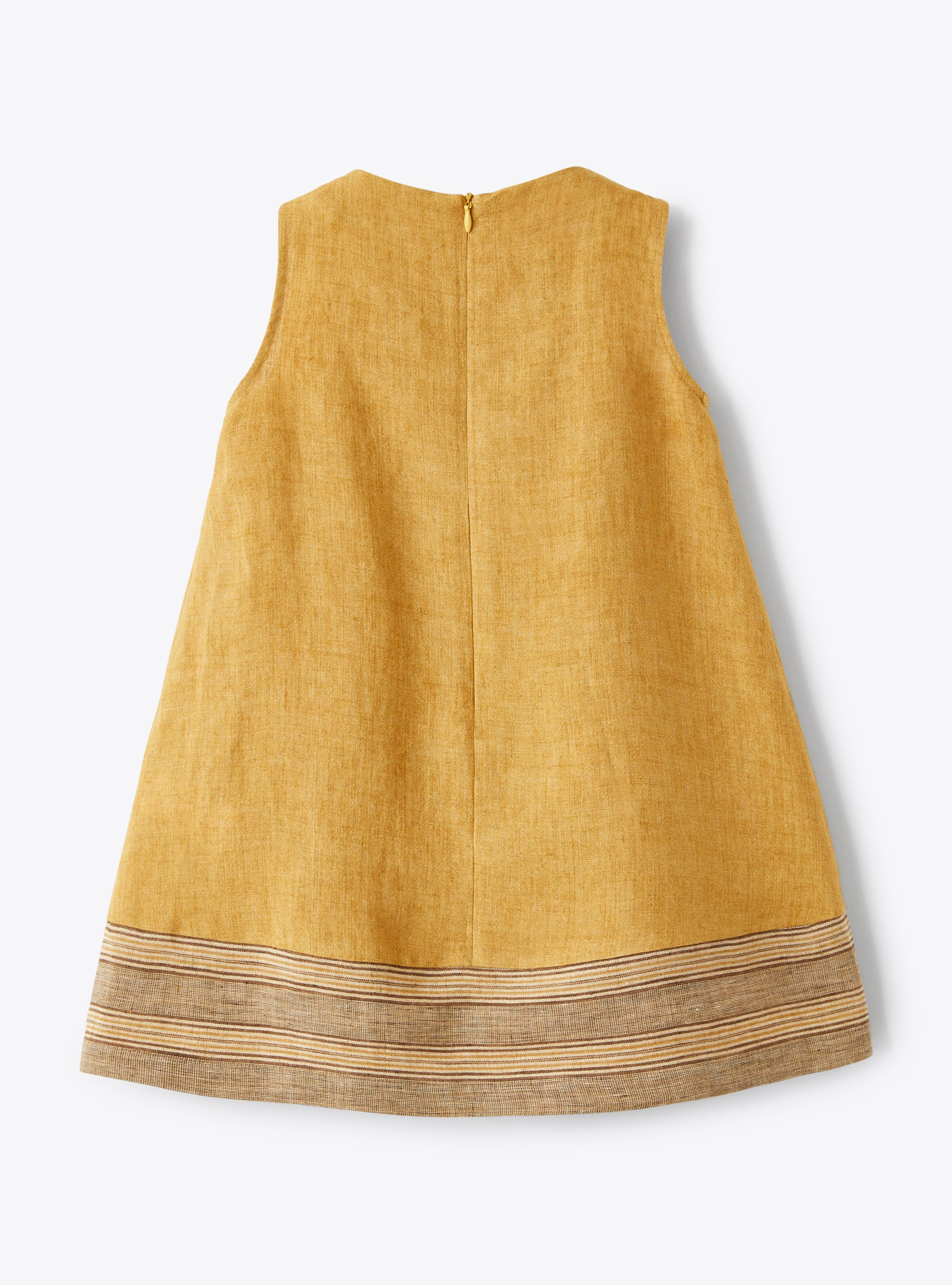 Льняное платье оттенка корицы с меланжевым эффектом - Коричневый | Il Gufo