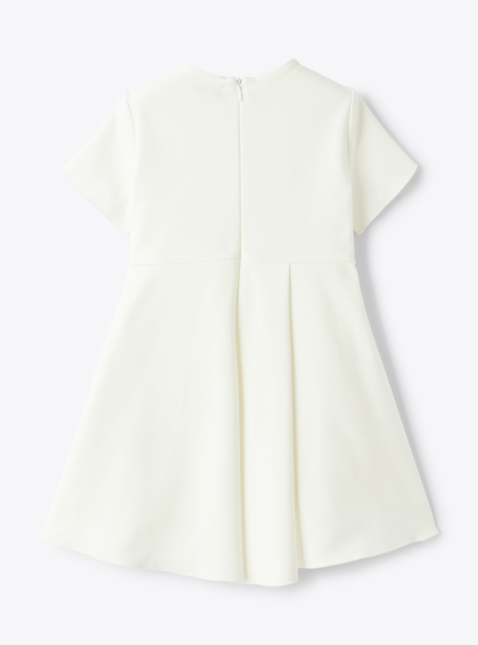 Short-sleeve dress in milky-white Romanite jersey - White | Il Gufo