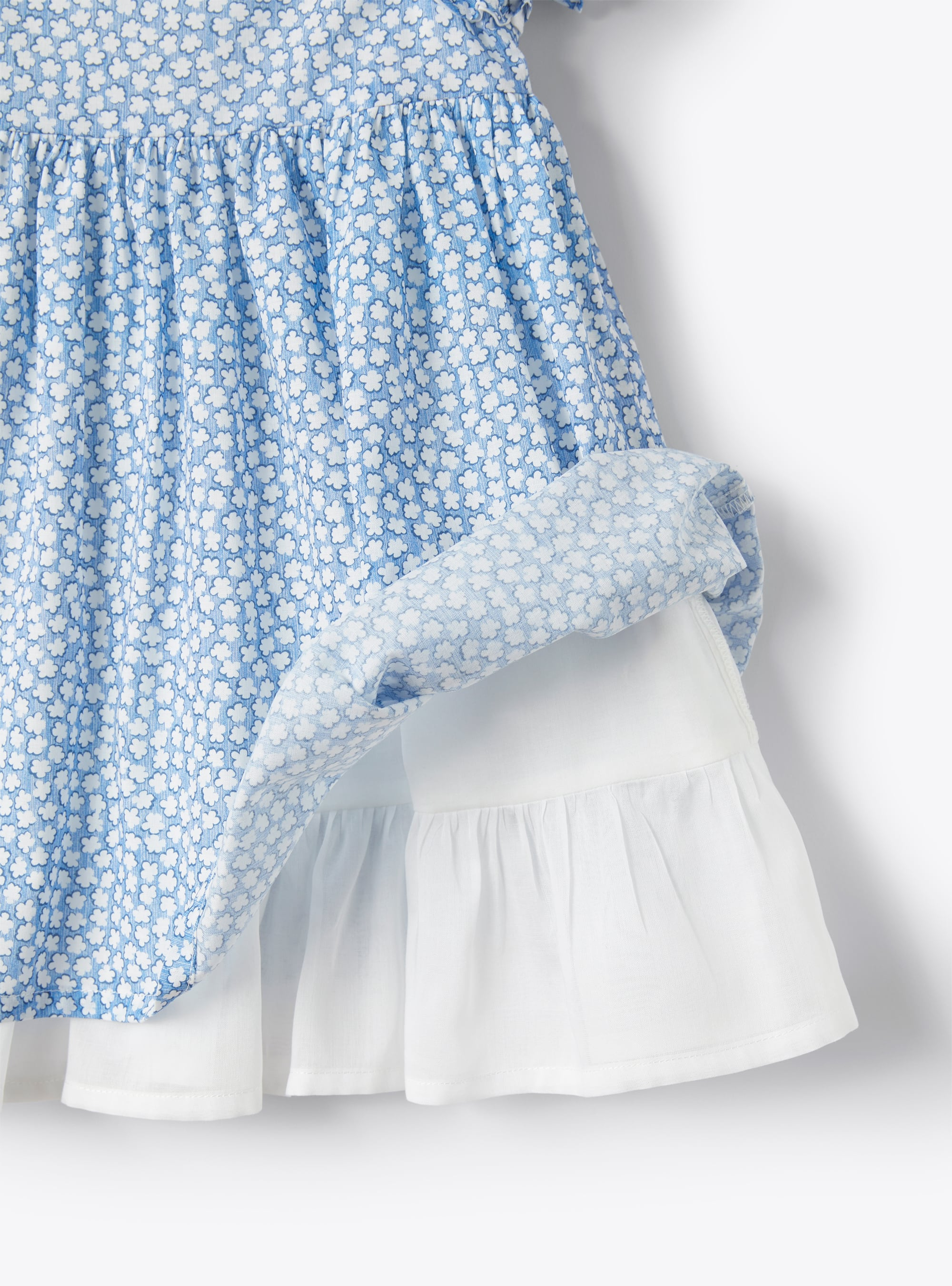 Floral-printed dress for baby girls in cobalt blue - Blue | Il Gufo