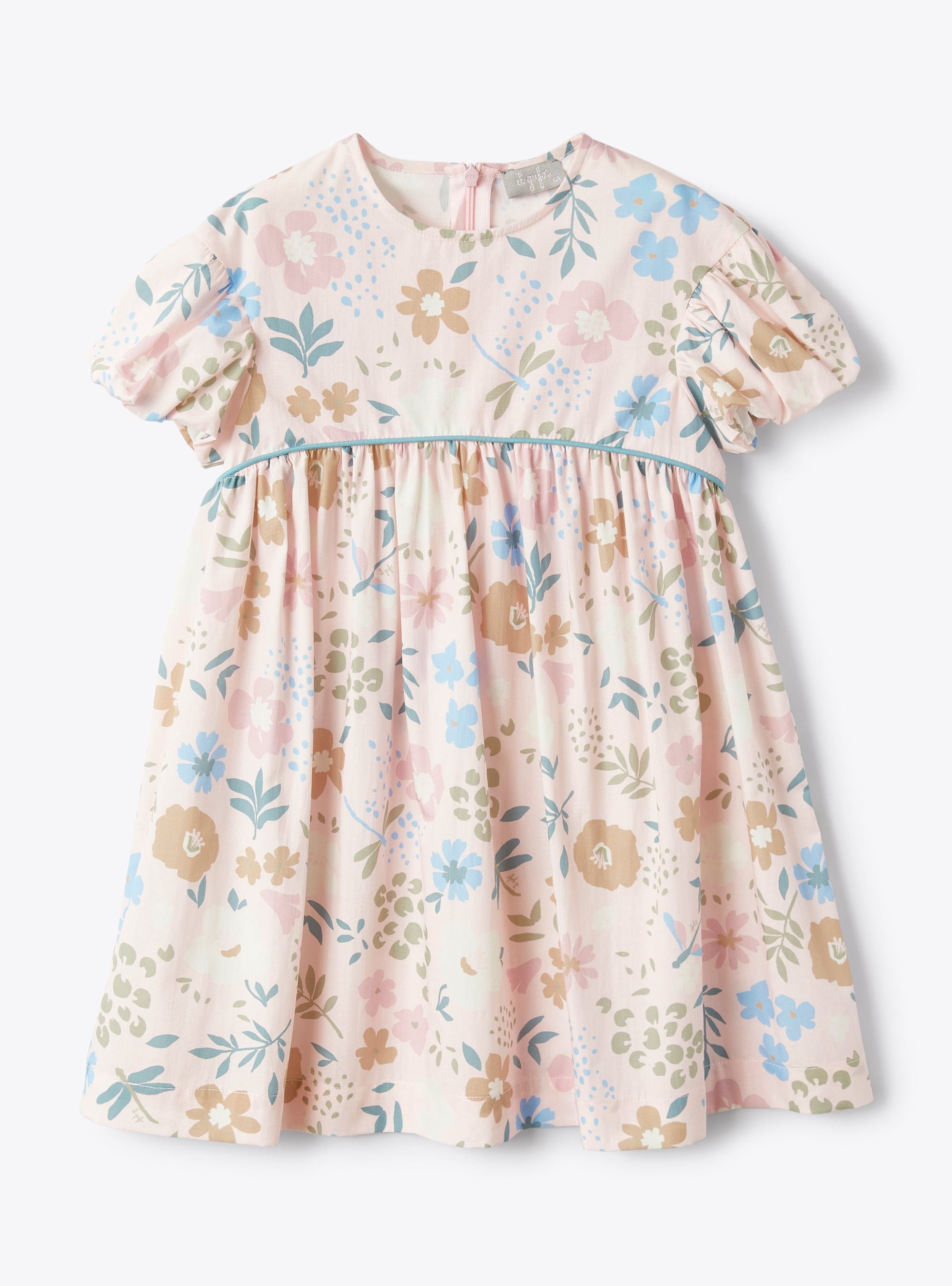 Dress with puff sleeves in an exclusive print design - Pink | Il Gufo