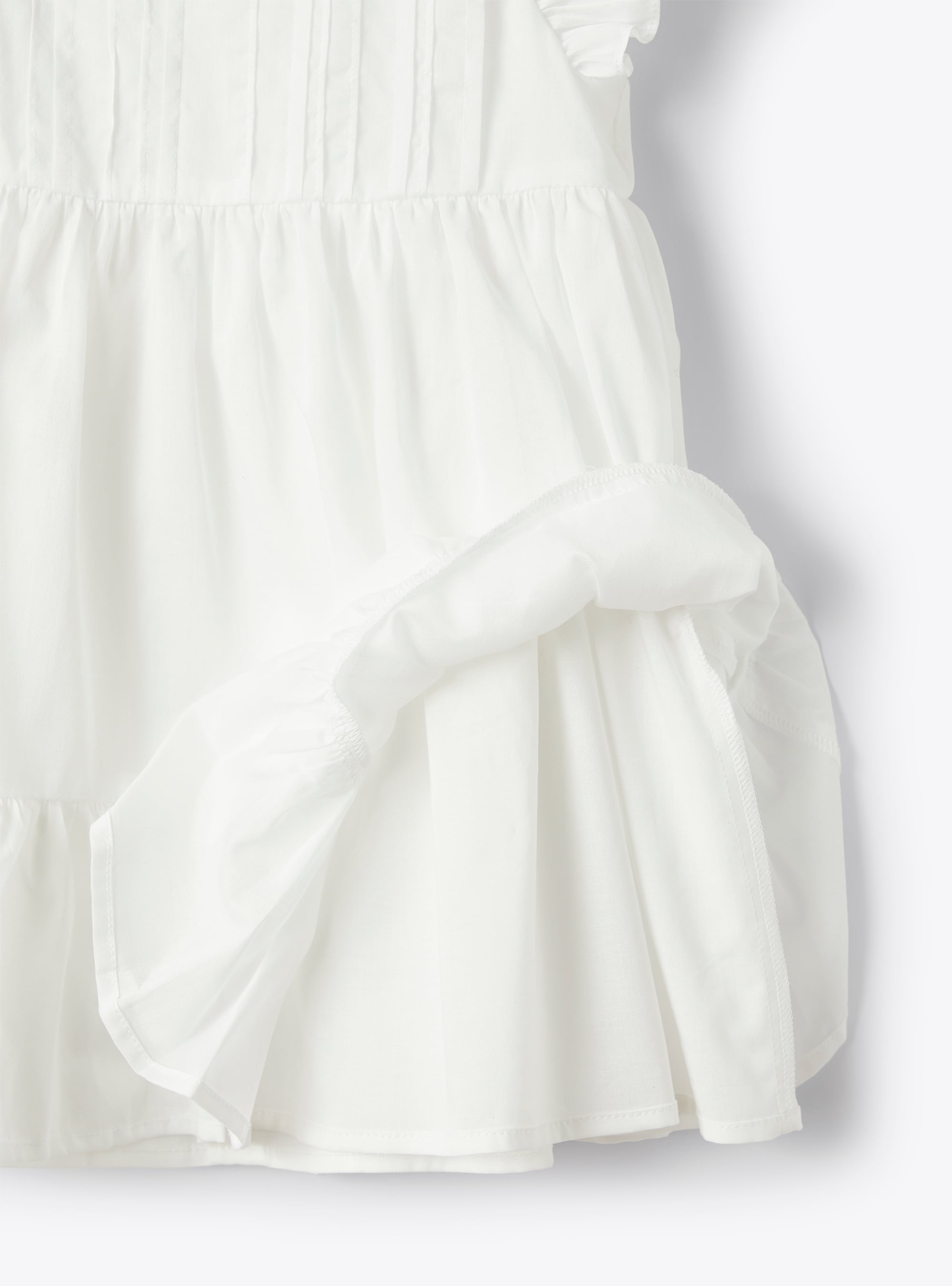 Kleid aus Baumwoll-Voile mit Höschen - Weiss | Il Gufo