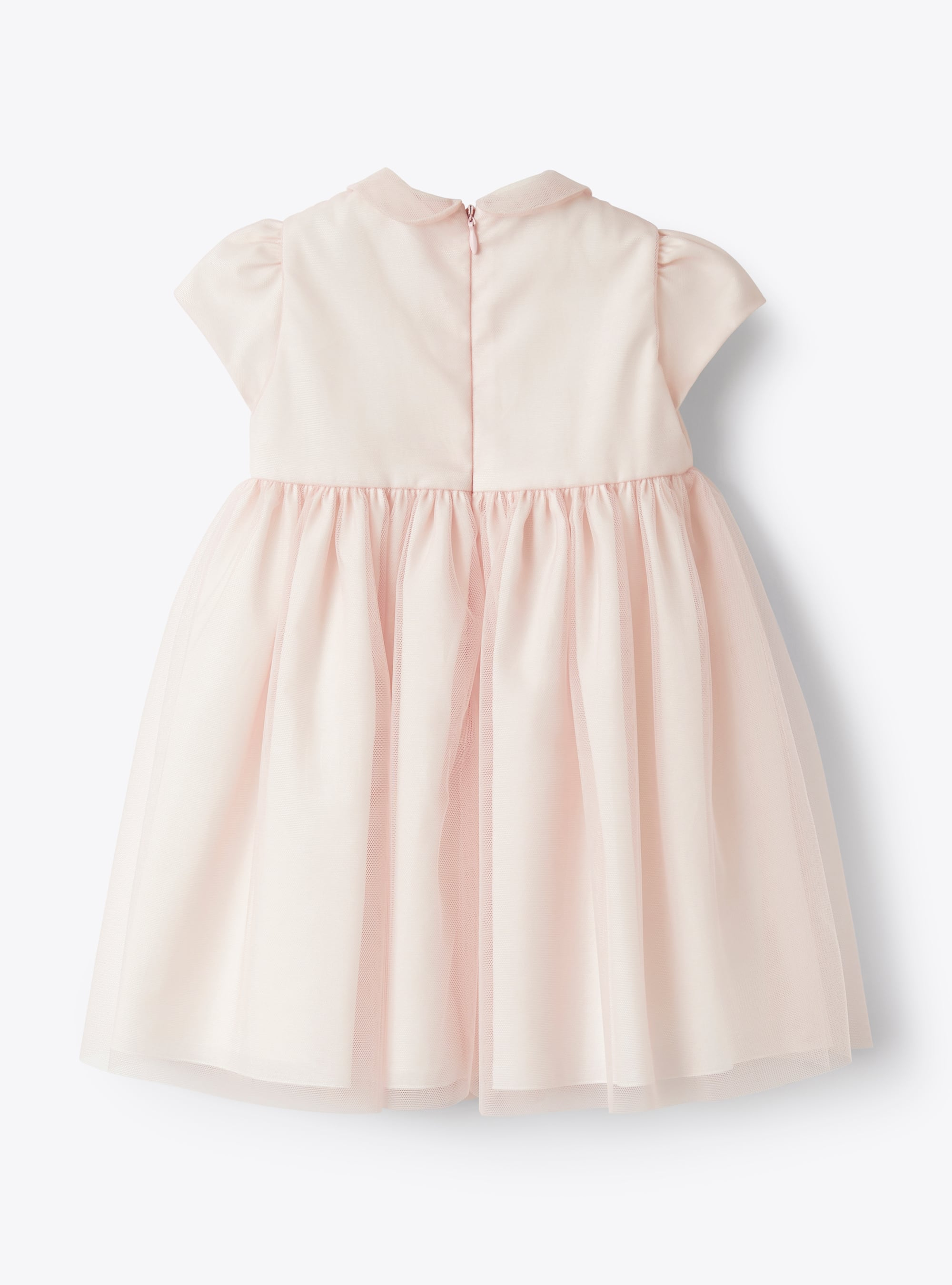 Dress for baby girls in tulle with appliqué flowers - Pink | Il Gufo