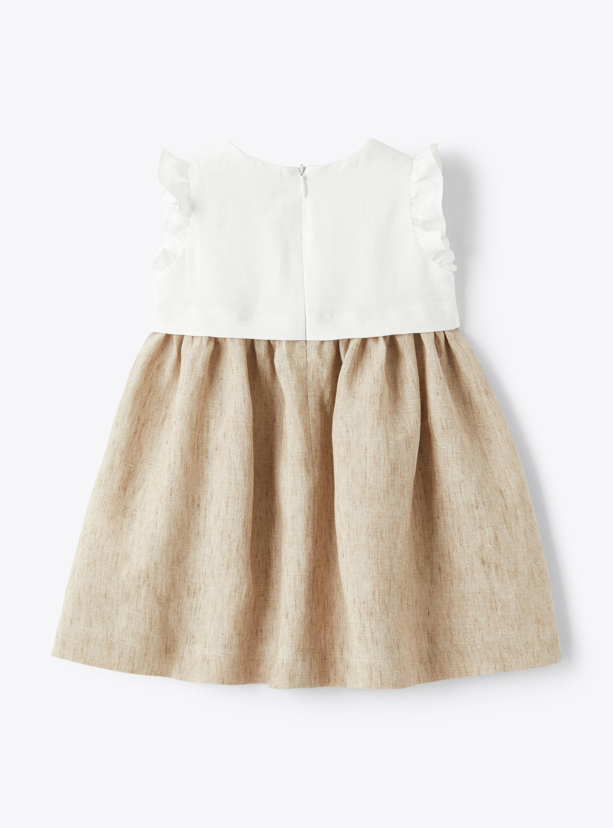 Dress for baby girls with embroidered floral detailing - White | Il Gufo