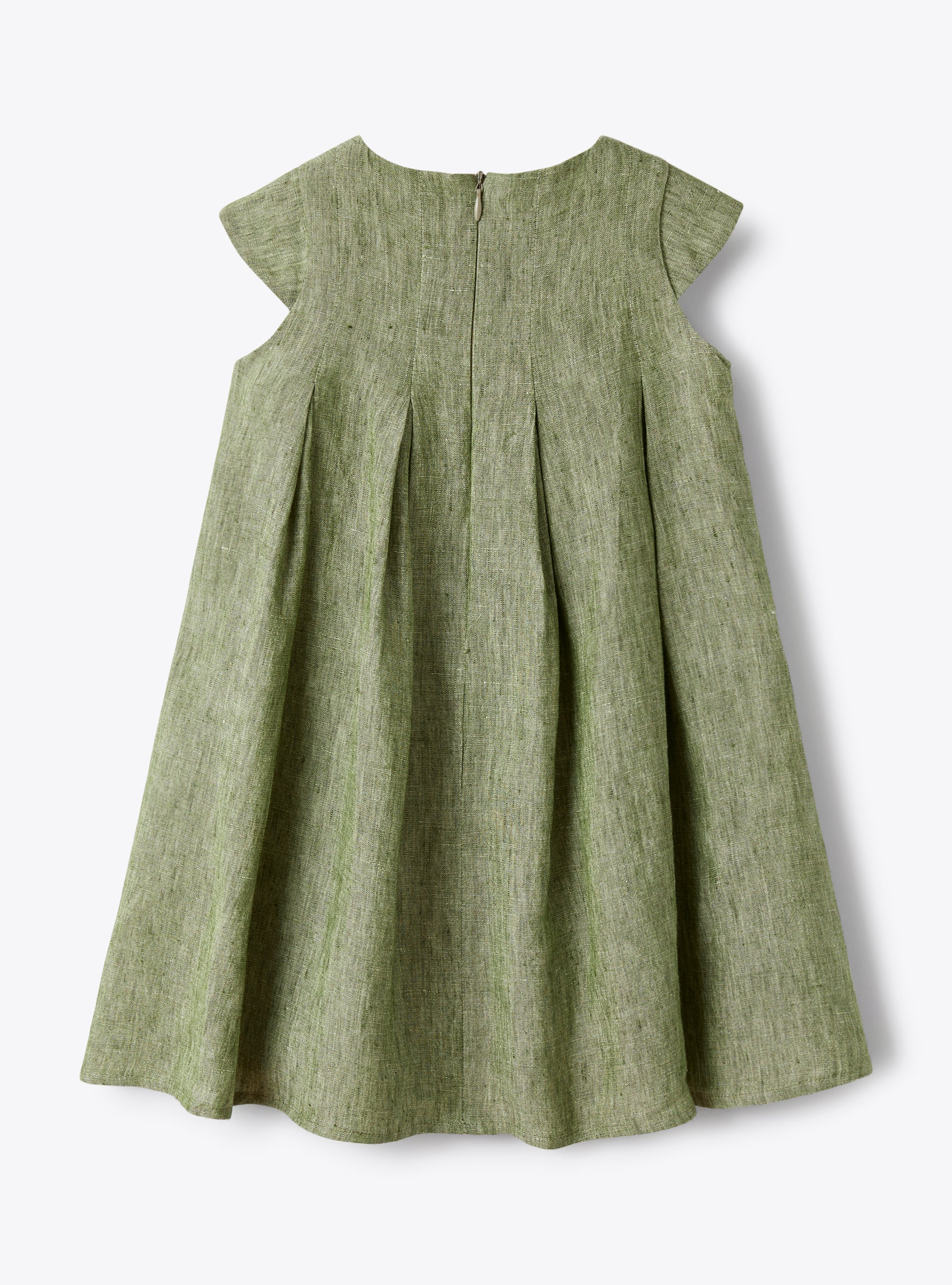 Kleid aus salbeigrünem Leinen - Grün | Il Gufo