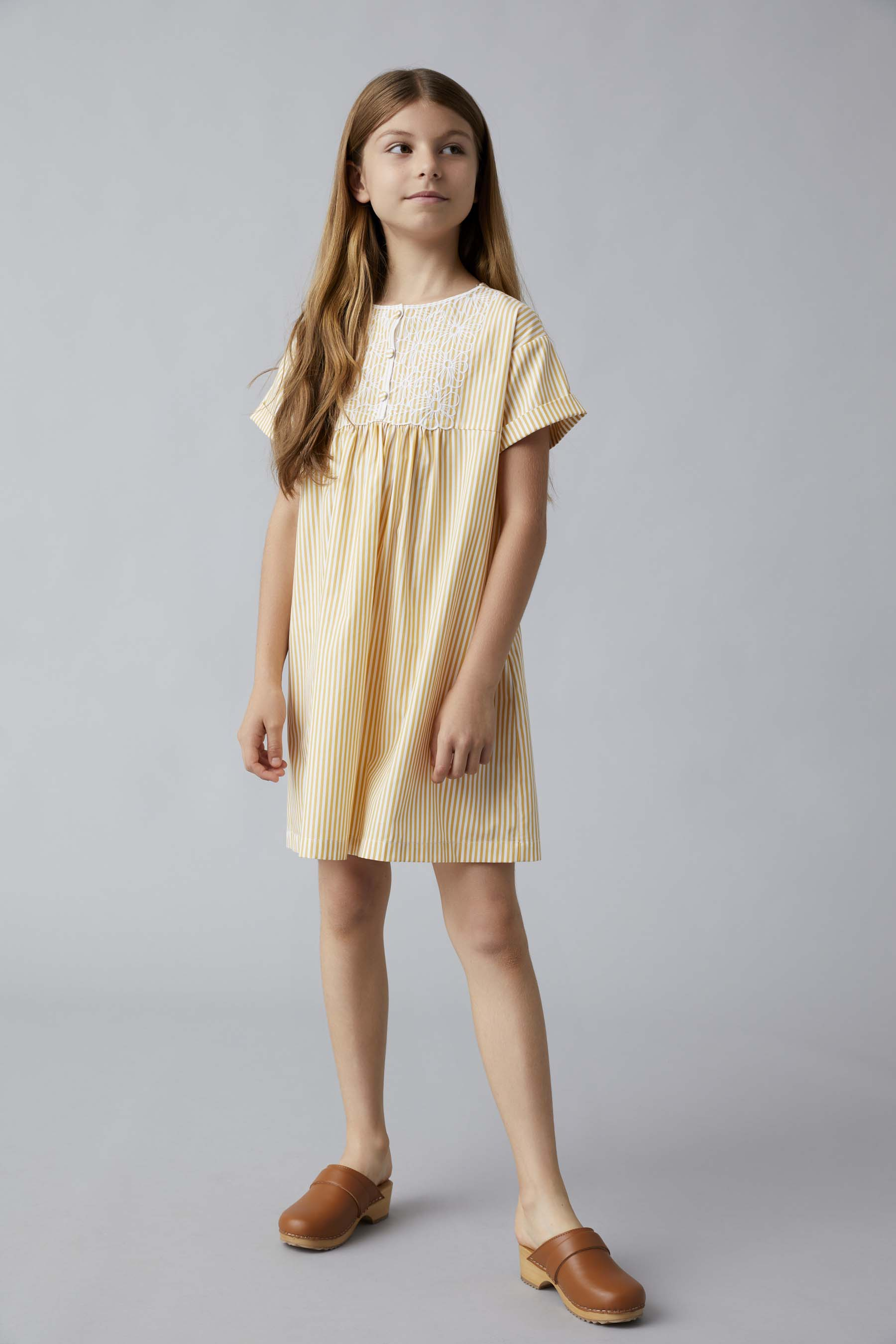 Платье с цветочной вышивкой - Желтый | Il Gufo