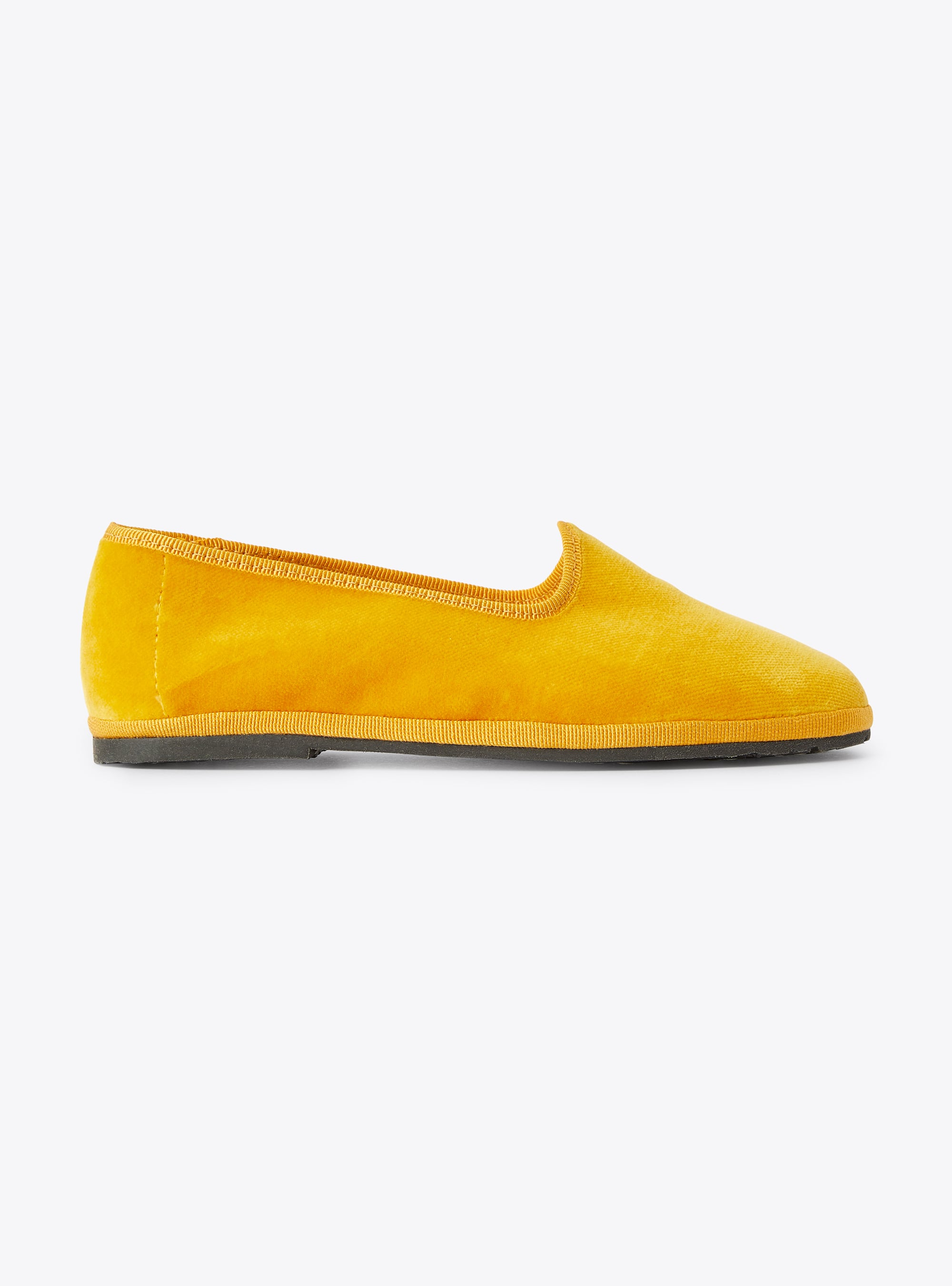 Velvet slipper in cinnamon - Yellow | Il Gufo