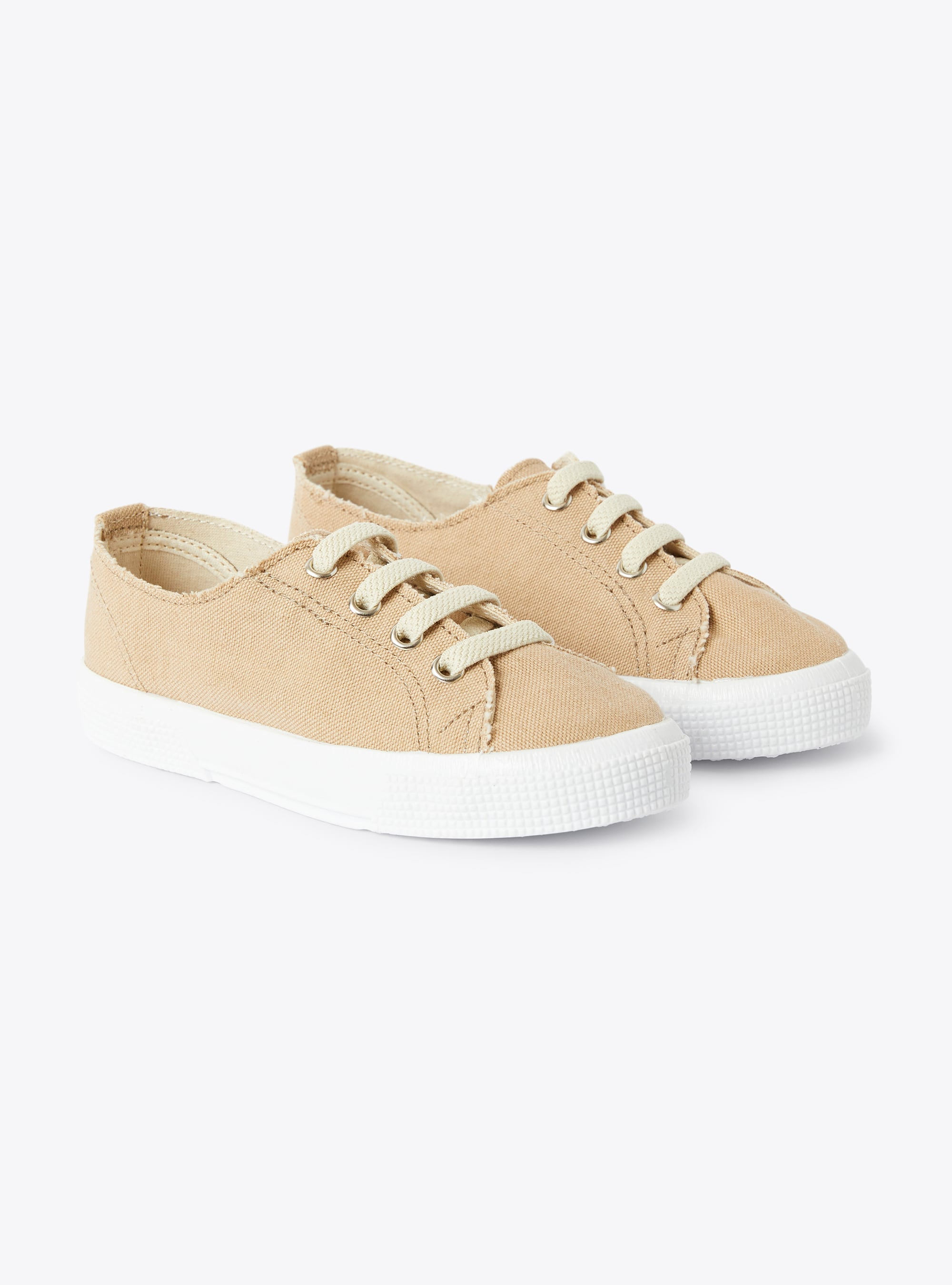 Sneakers in oatmeal-hued canvas - Brown | Il Gufo
