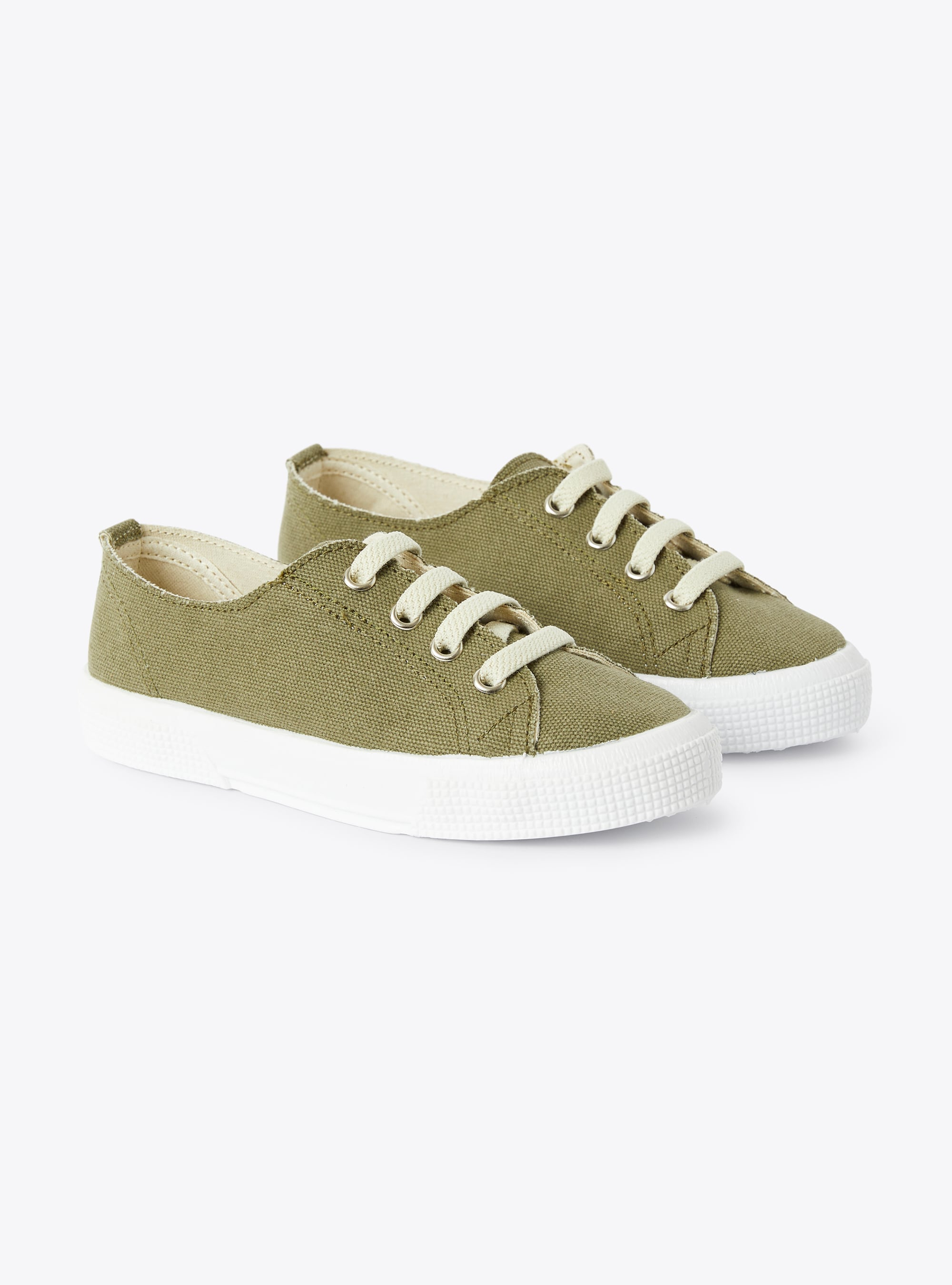 Sneakers in sage-green canvas - Green | Il Gufo