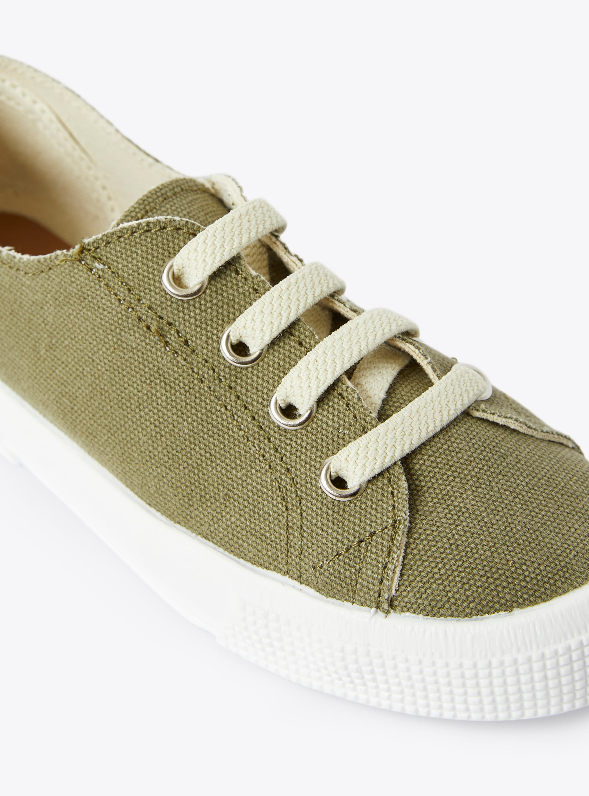 Sneakers in sage-green canvas - Green | Il Gufo