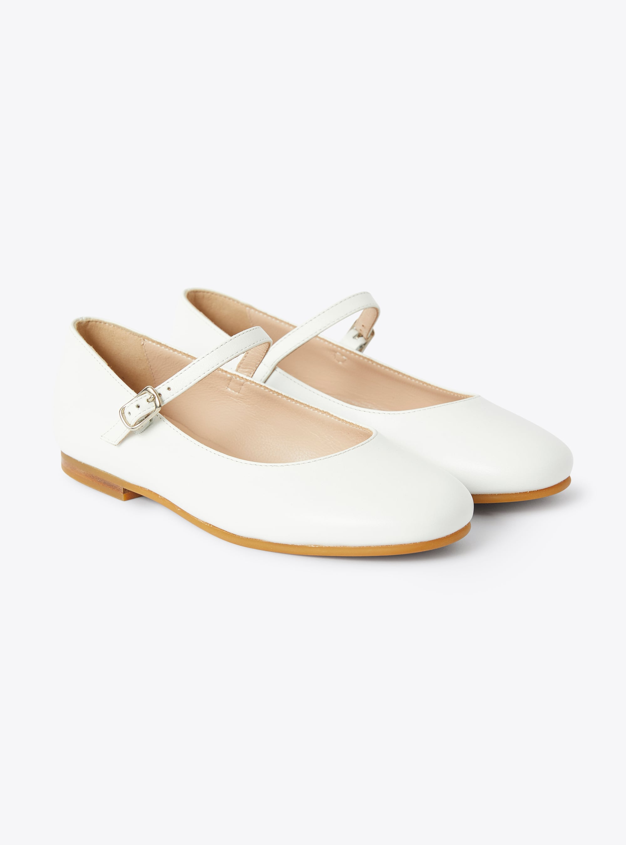 Ballerina flat shoes in white leather - White | Il Gufo