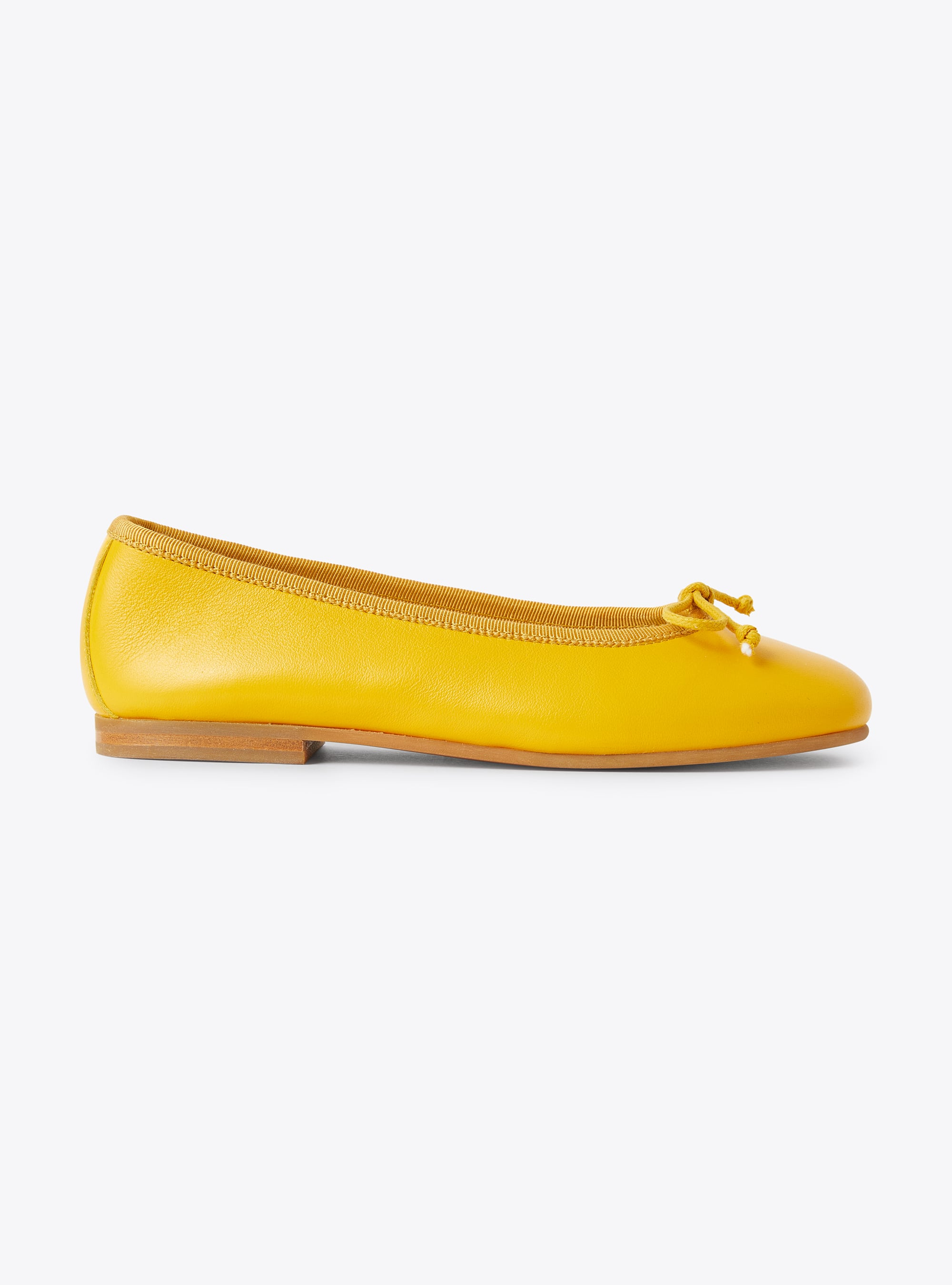 Ballet flat in plain sunshine-yellow leather - Yellow | Il Gufo
