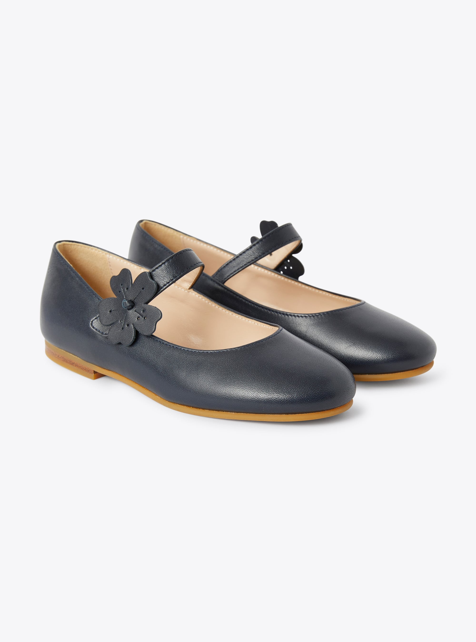 Ballet flat with a flower embellishment in blue - Shoes - Il Gufo