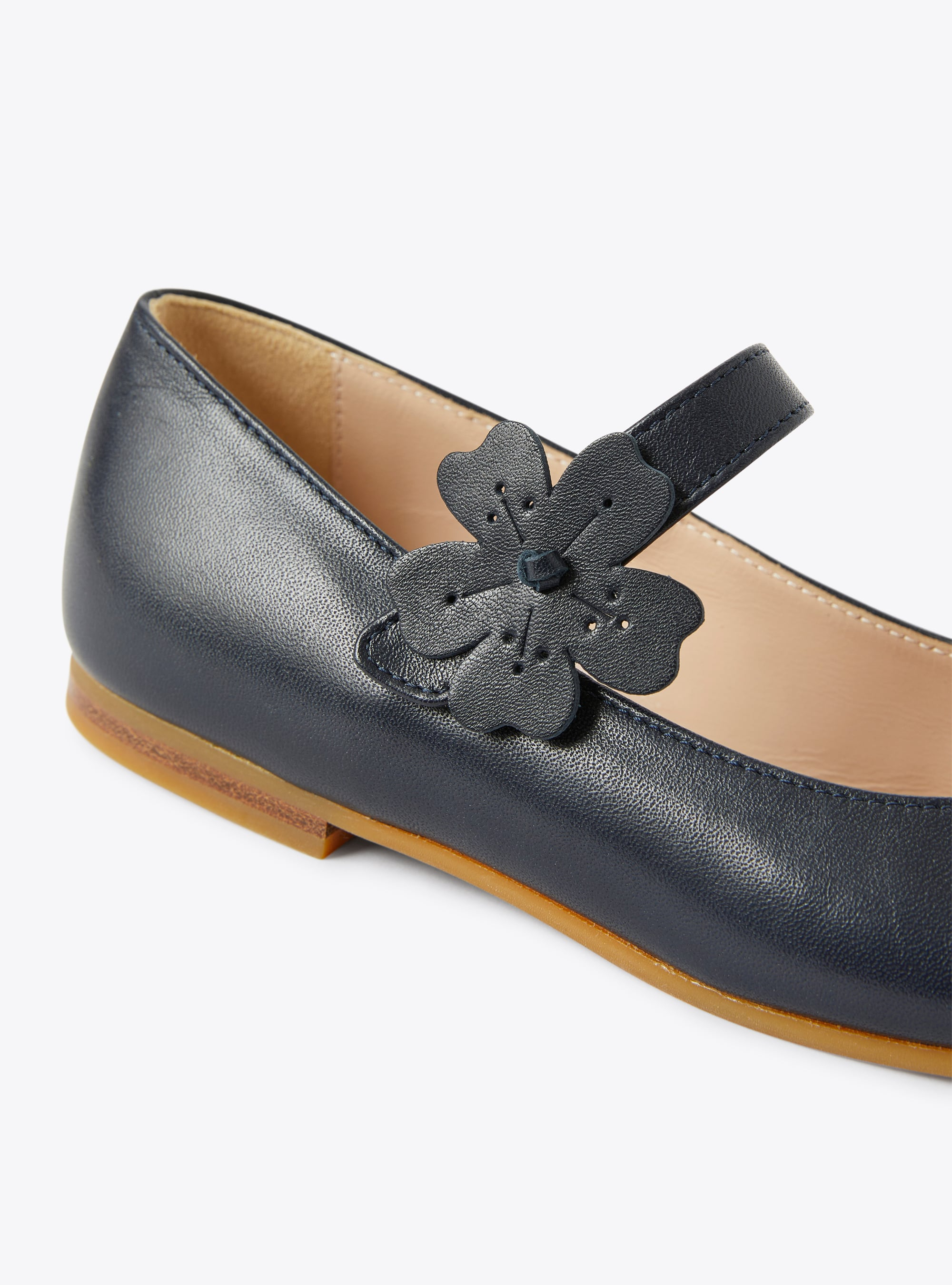 Ballet flat with a flower embellishment in blue - Blue | Il Gufo