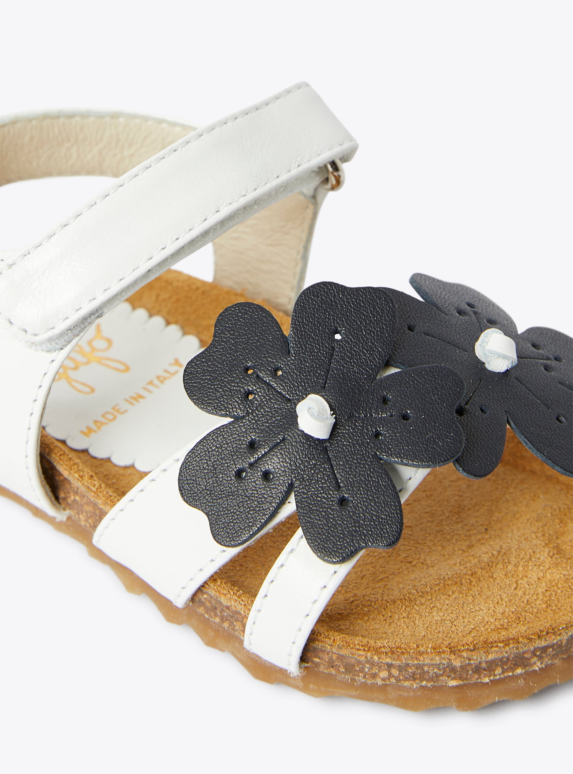 Sandal for babies with flower detail in blue - Blue | Il Gufo