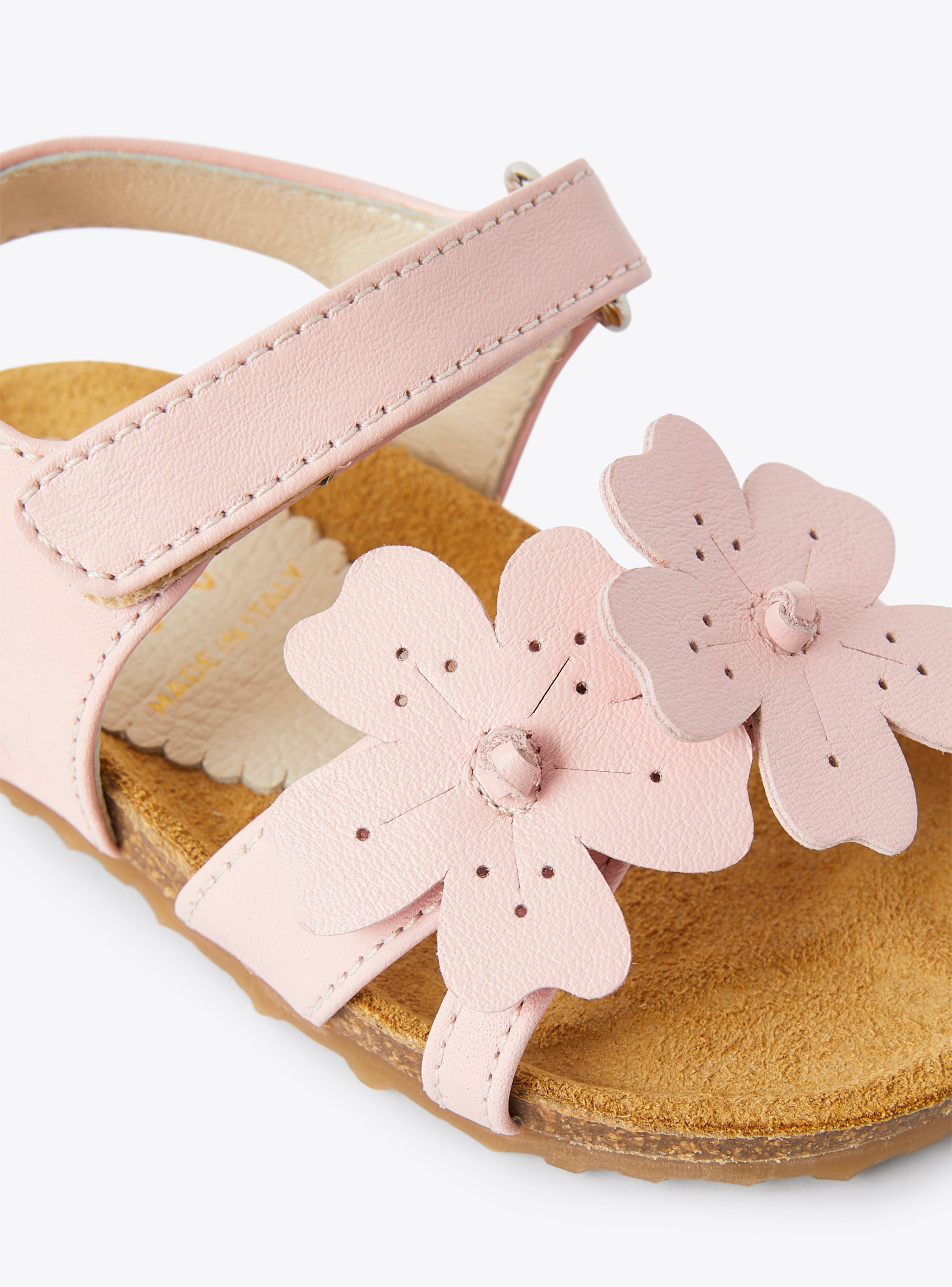 Sandal for babies with flower detail in pink - Pink | Il Gufo