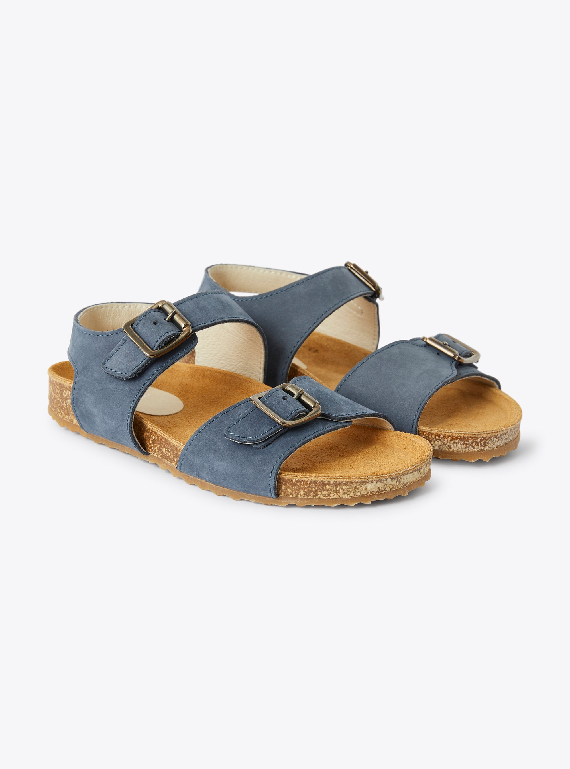 Sandale mit Riemchen und Schnallen in Grau - Azzurro | Il Gufo