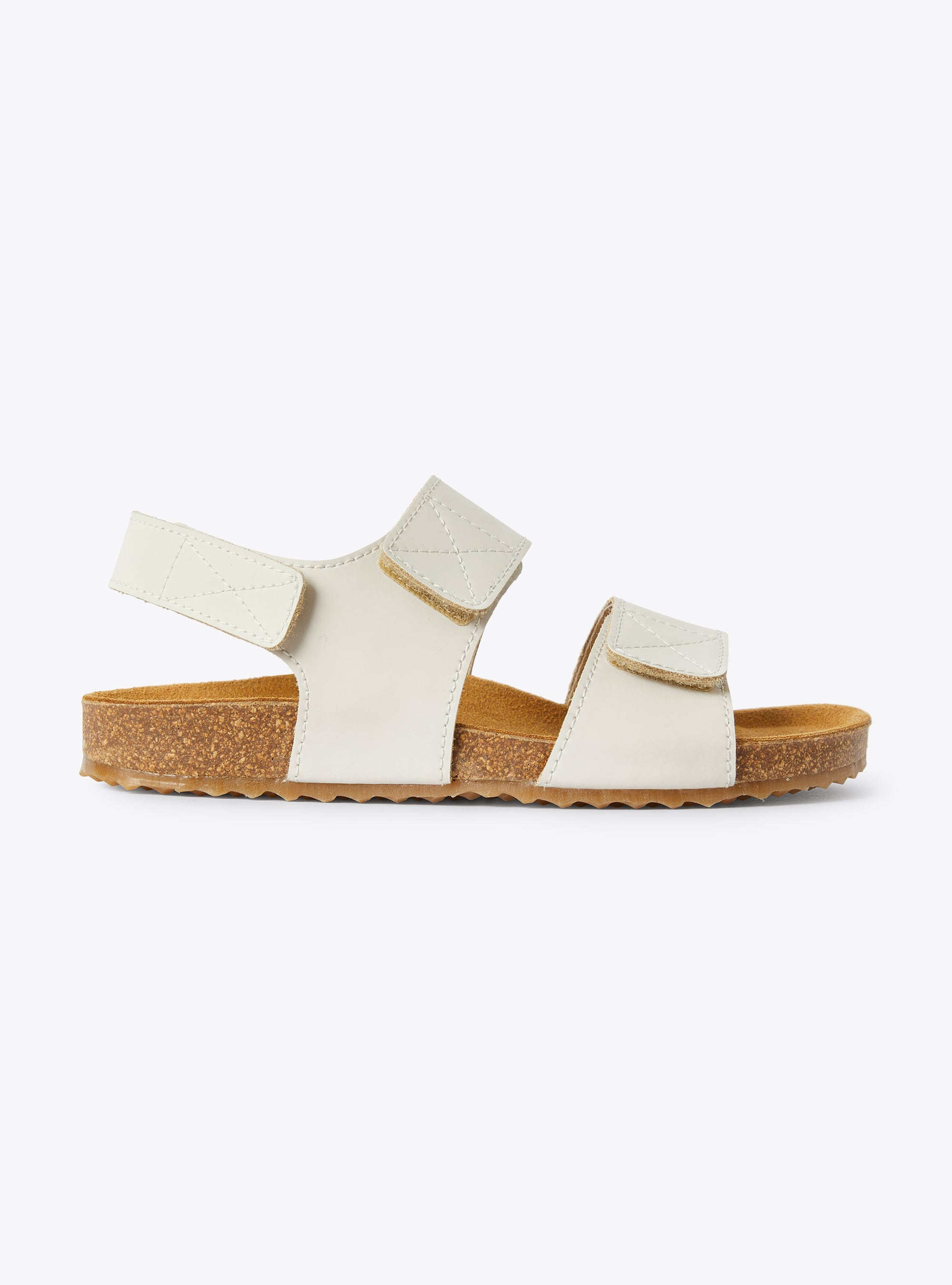 Белые кожаные сандалии с двумя текстильными застежками - Бежевый | Il Gufo