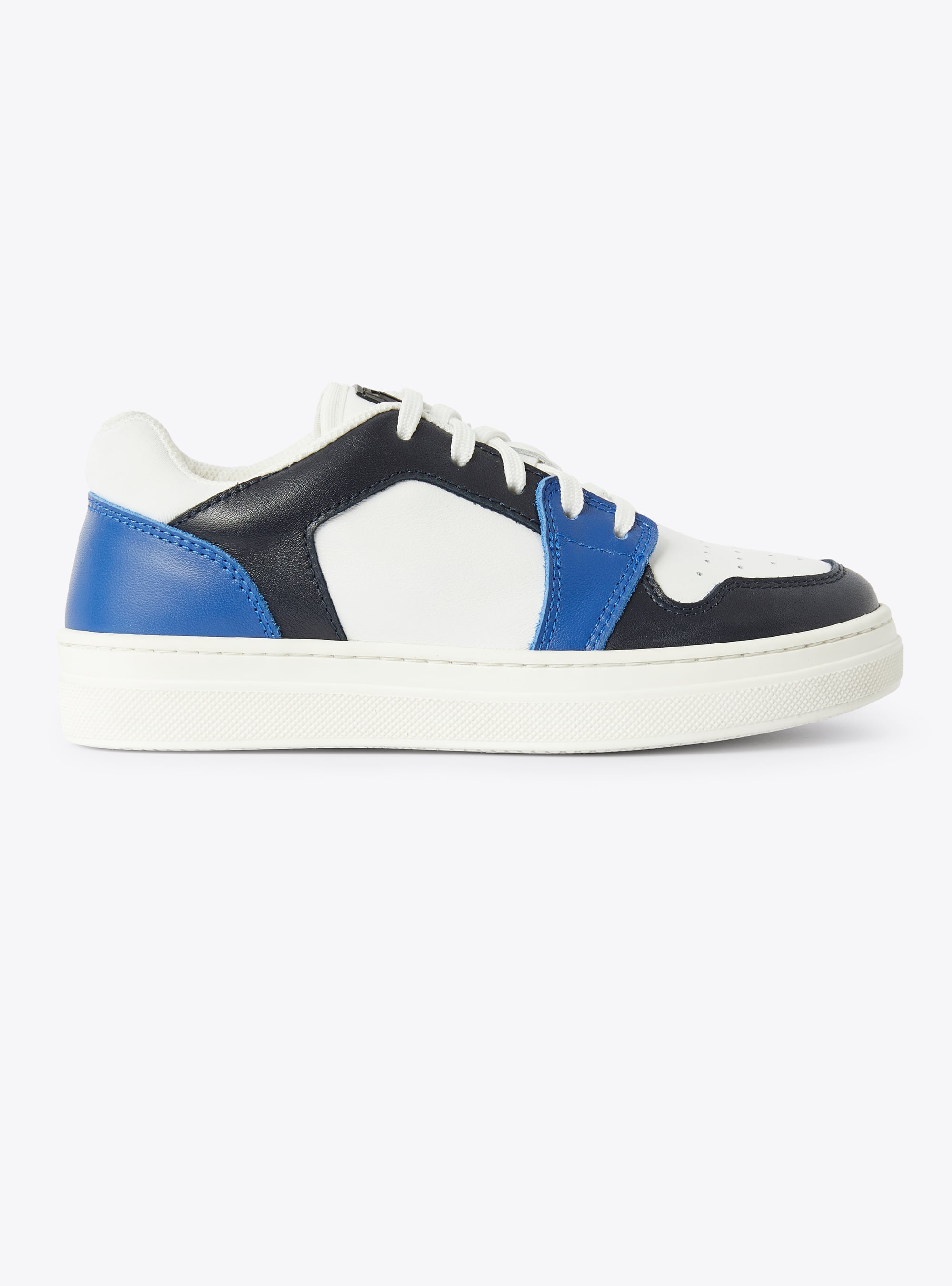 Low-top two-tone IG sneaker in cobalt and dark blue - Blue | Il Gufo