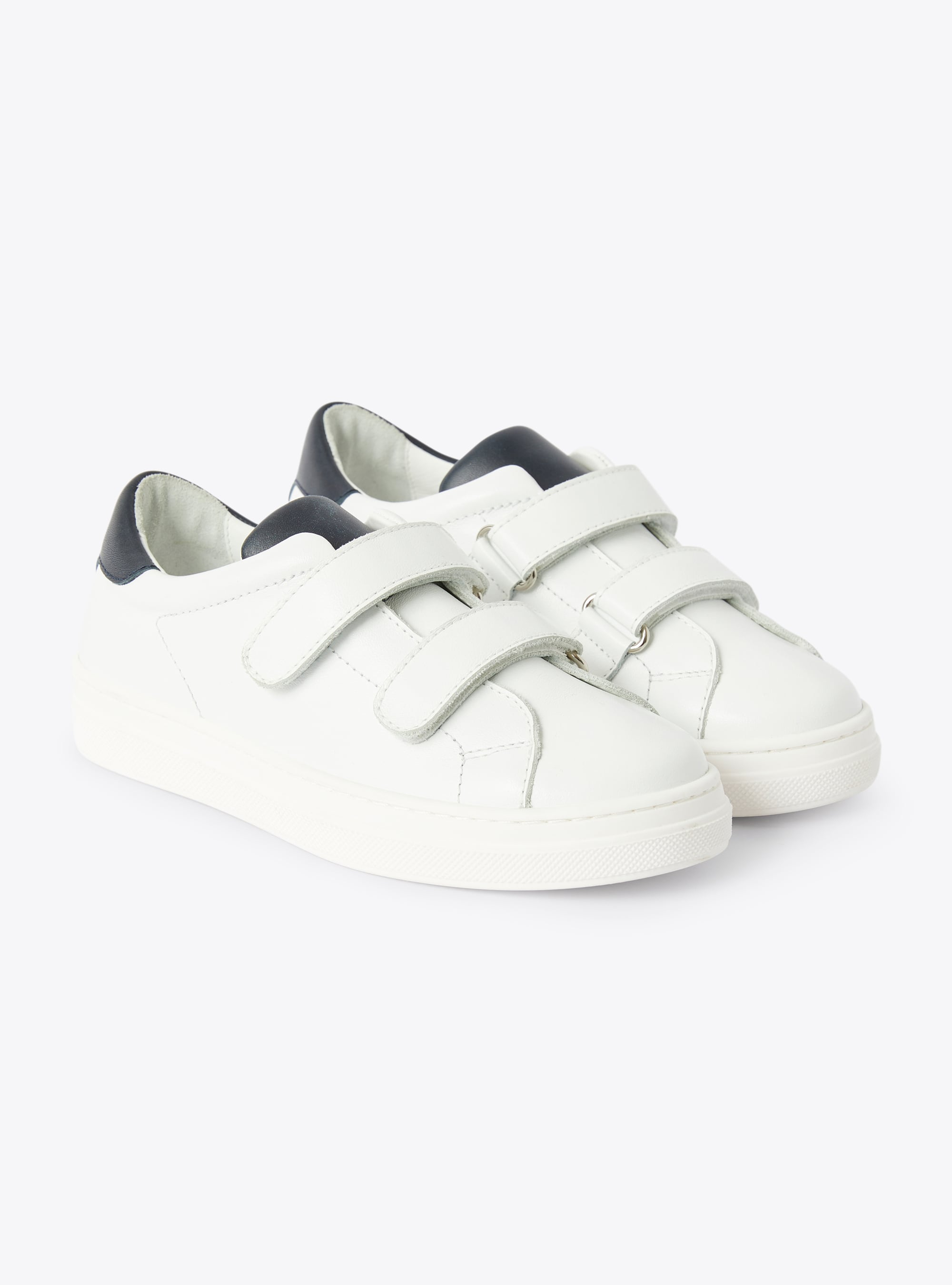 Sneakers en cuir blanc et bleu - Chaussures - Il Gufo