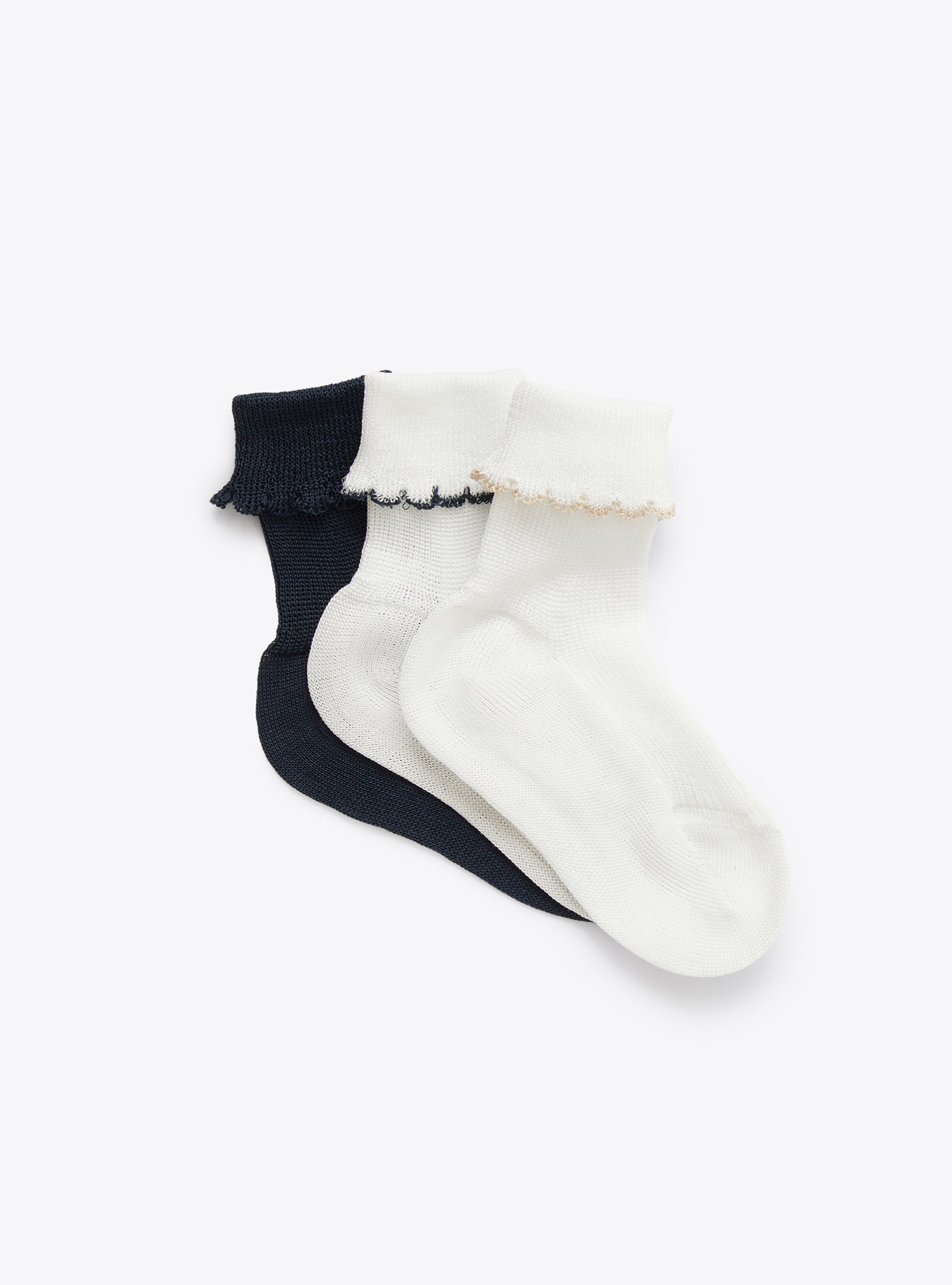 Set of 3 socks for baby boys in cotton lisle - Blue | Il Gufo