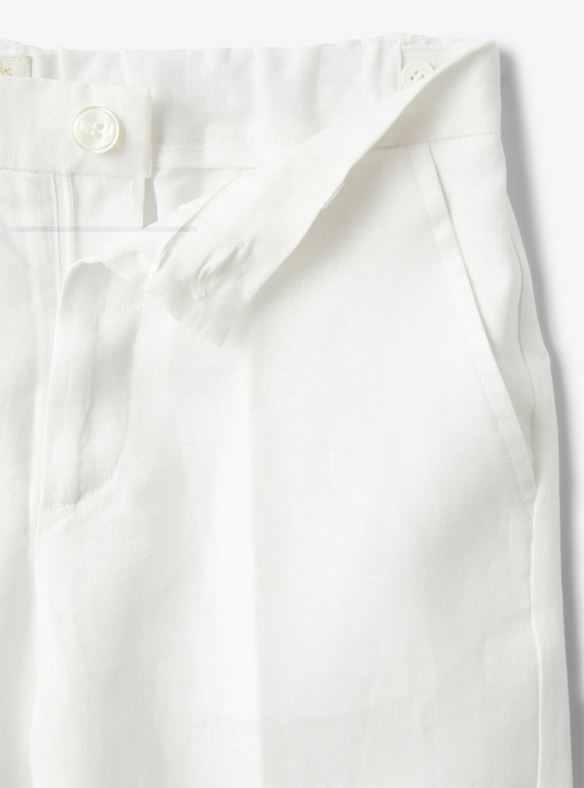 Two-piece set in linen for boys  - White | Il Gufo