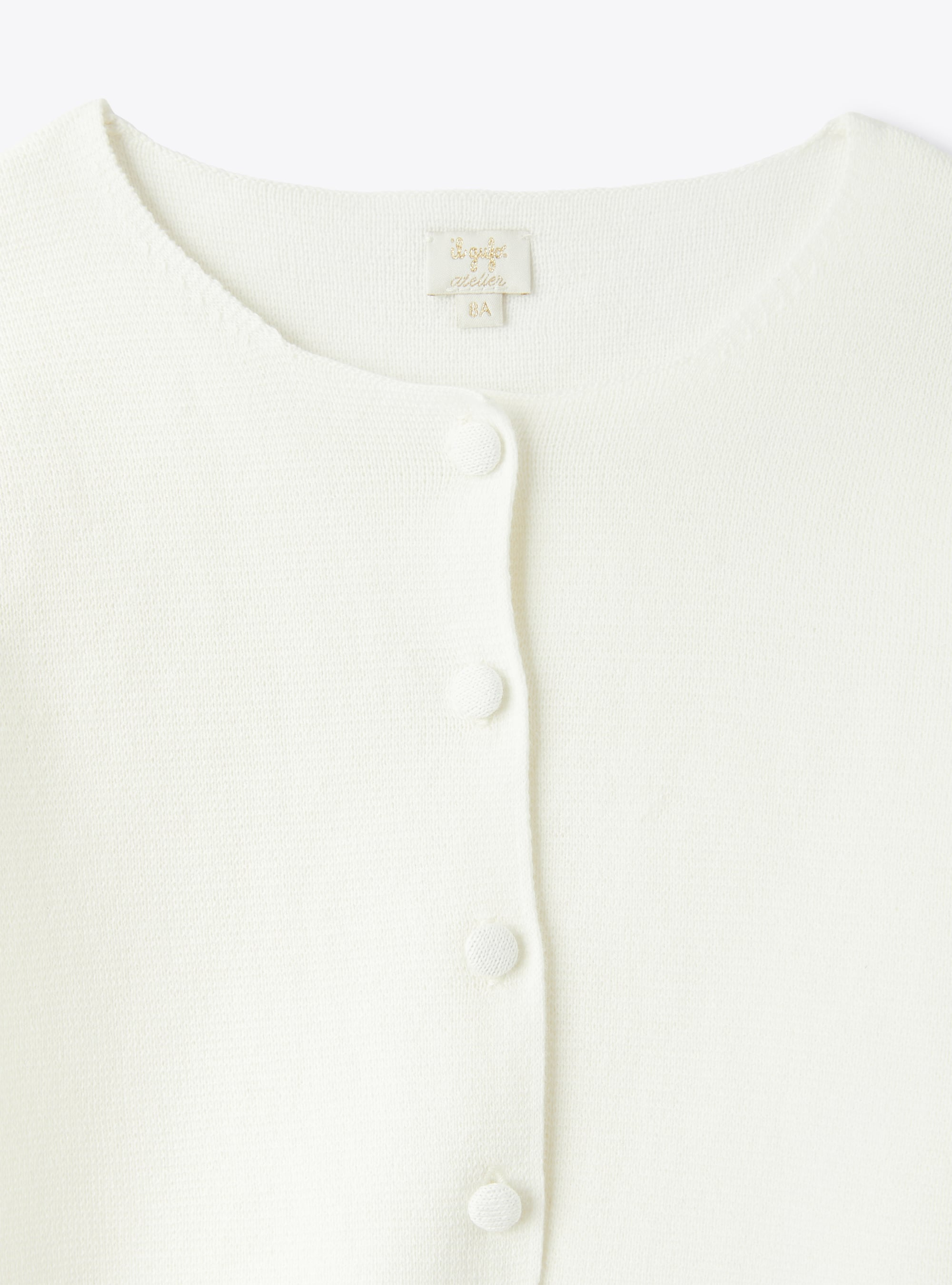 Cardigan tricot bianco latte - Bianco | Il Gufo