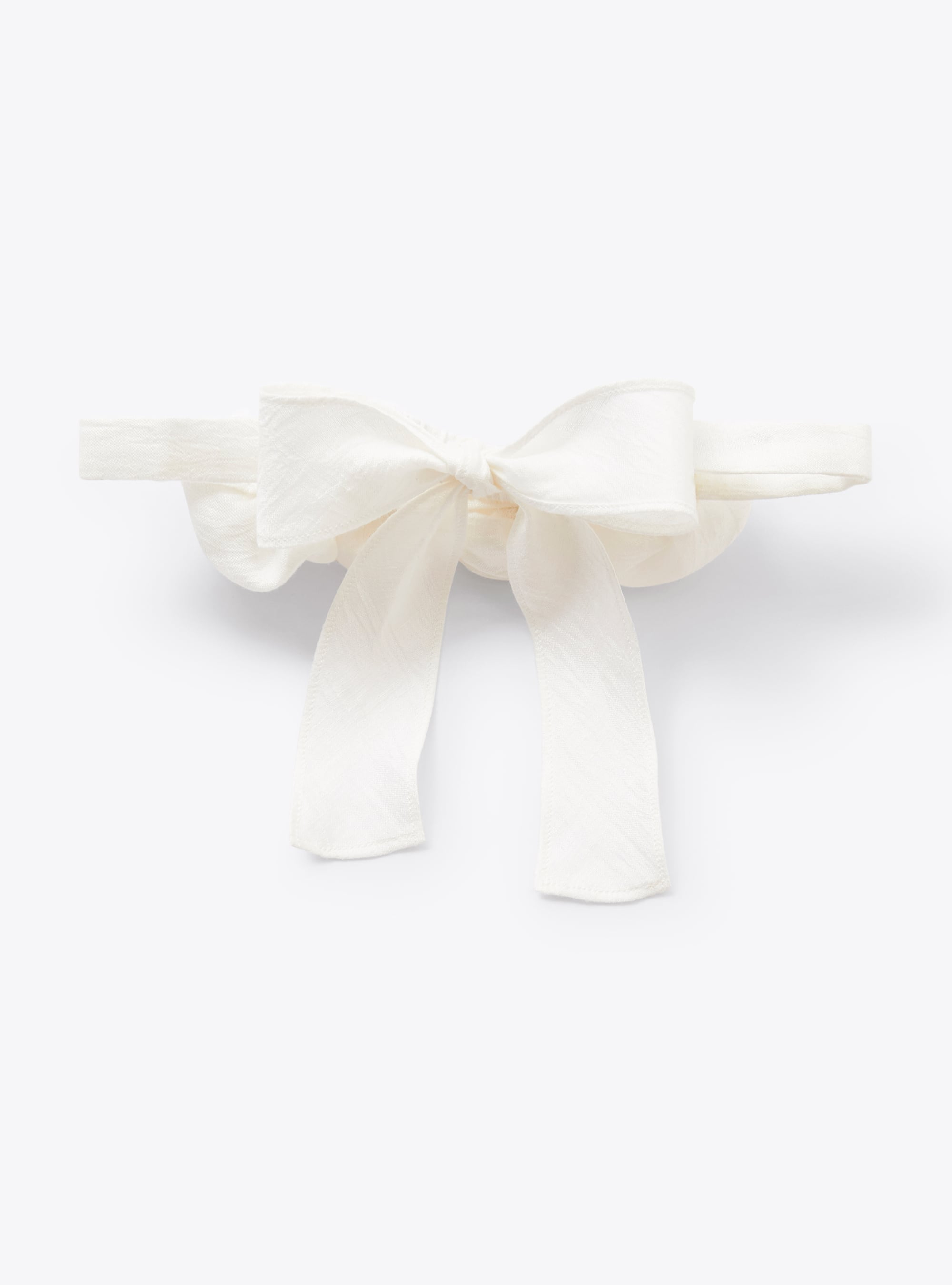 Headband with pretty roses in white shantung - White | Il Gufo