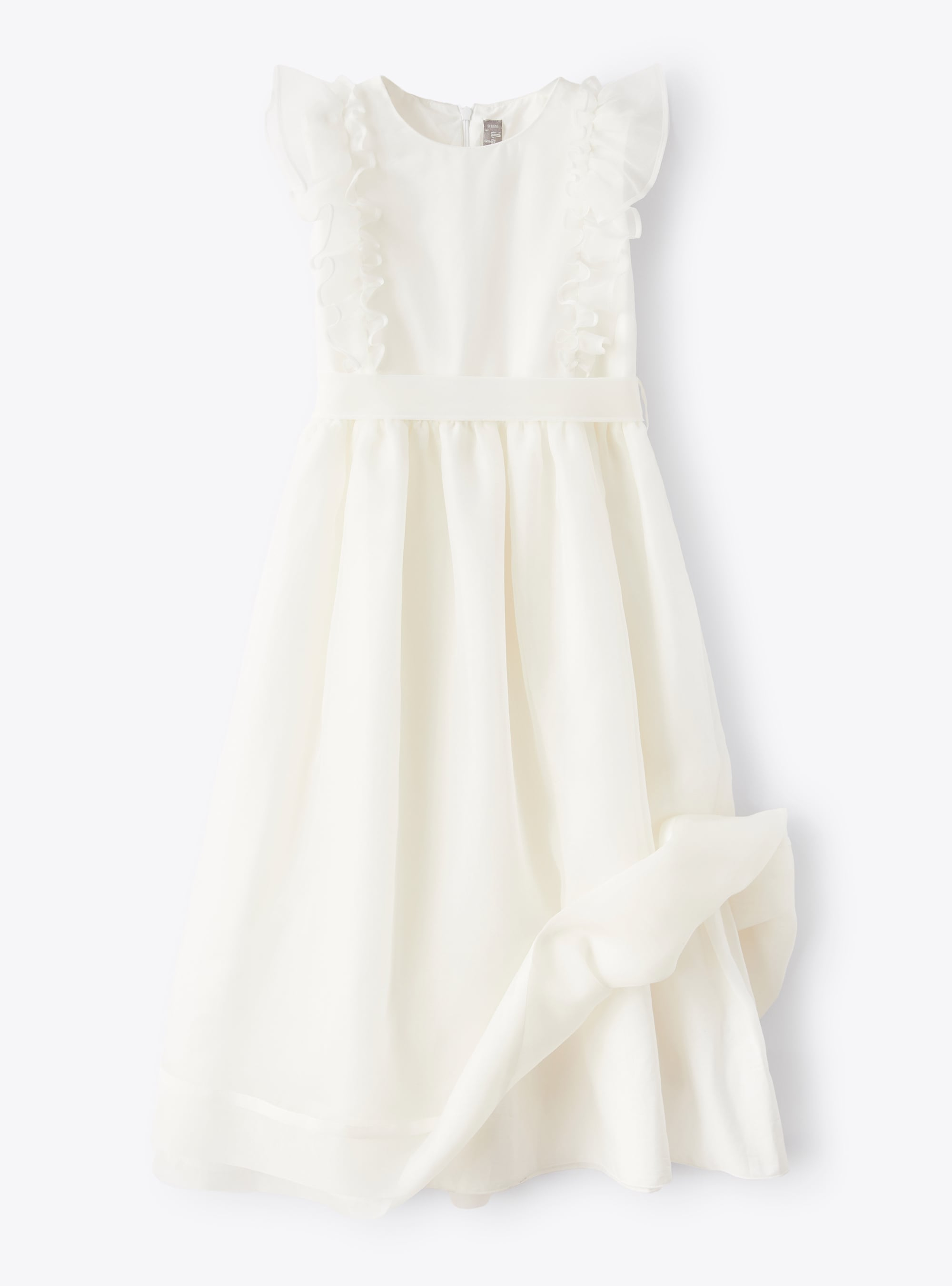 Organza dress with ruffle detail - White | Il Gufo