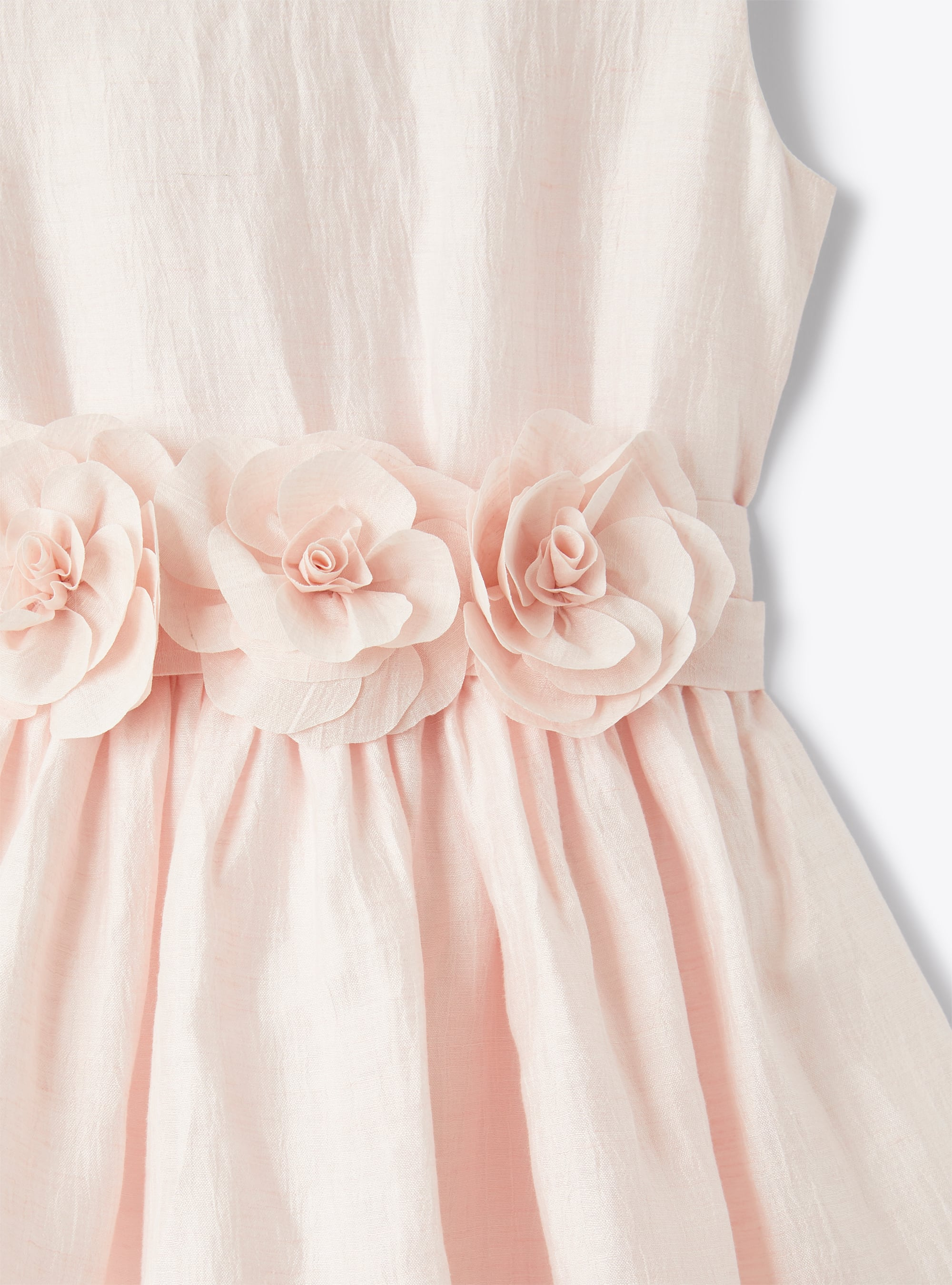 Kleid aus rosa Shantung-Leinen - Rose | Il Gufo