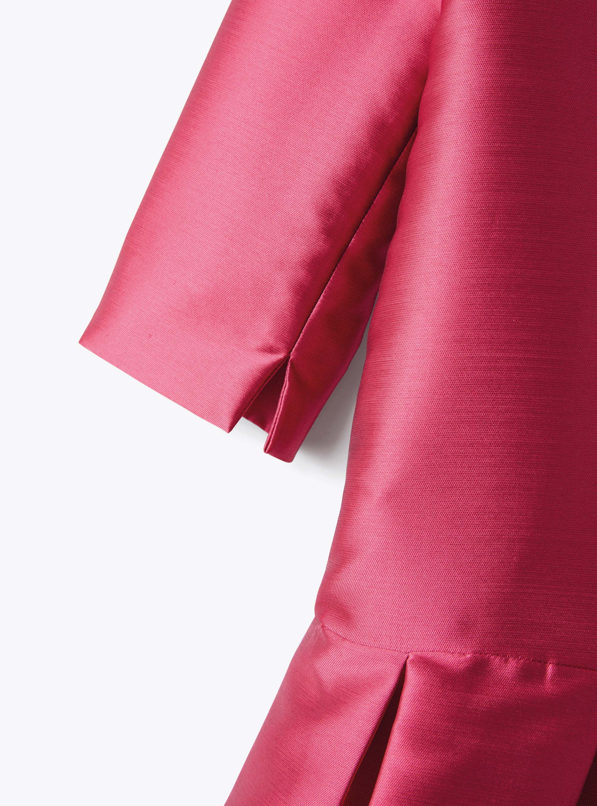 Dress in fuchsia-pink mikado - Red | Il Gufo
