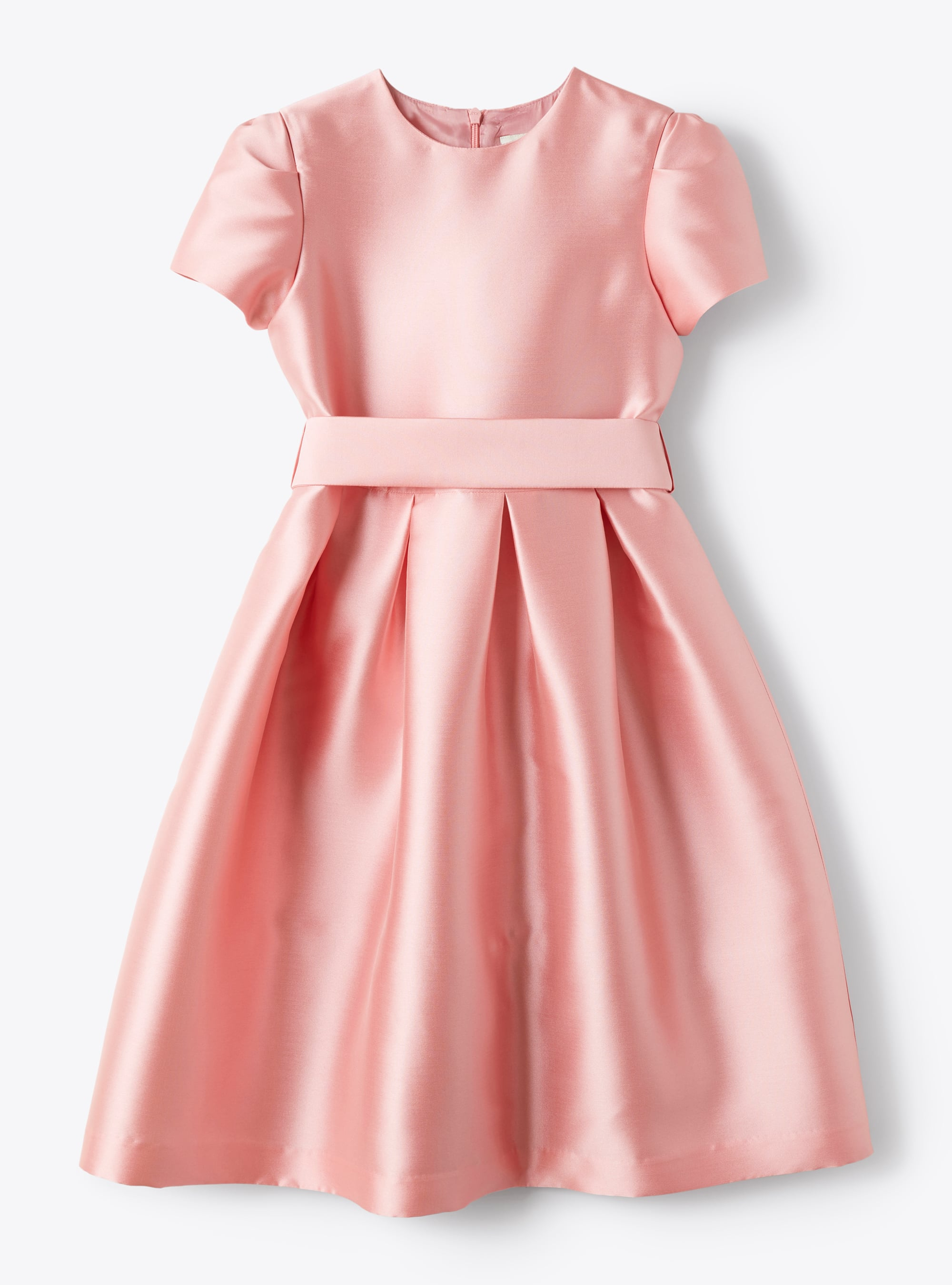 Kleid mit Gürtel aus Mikadostoff - Rose | Il Gufo