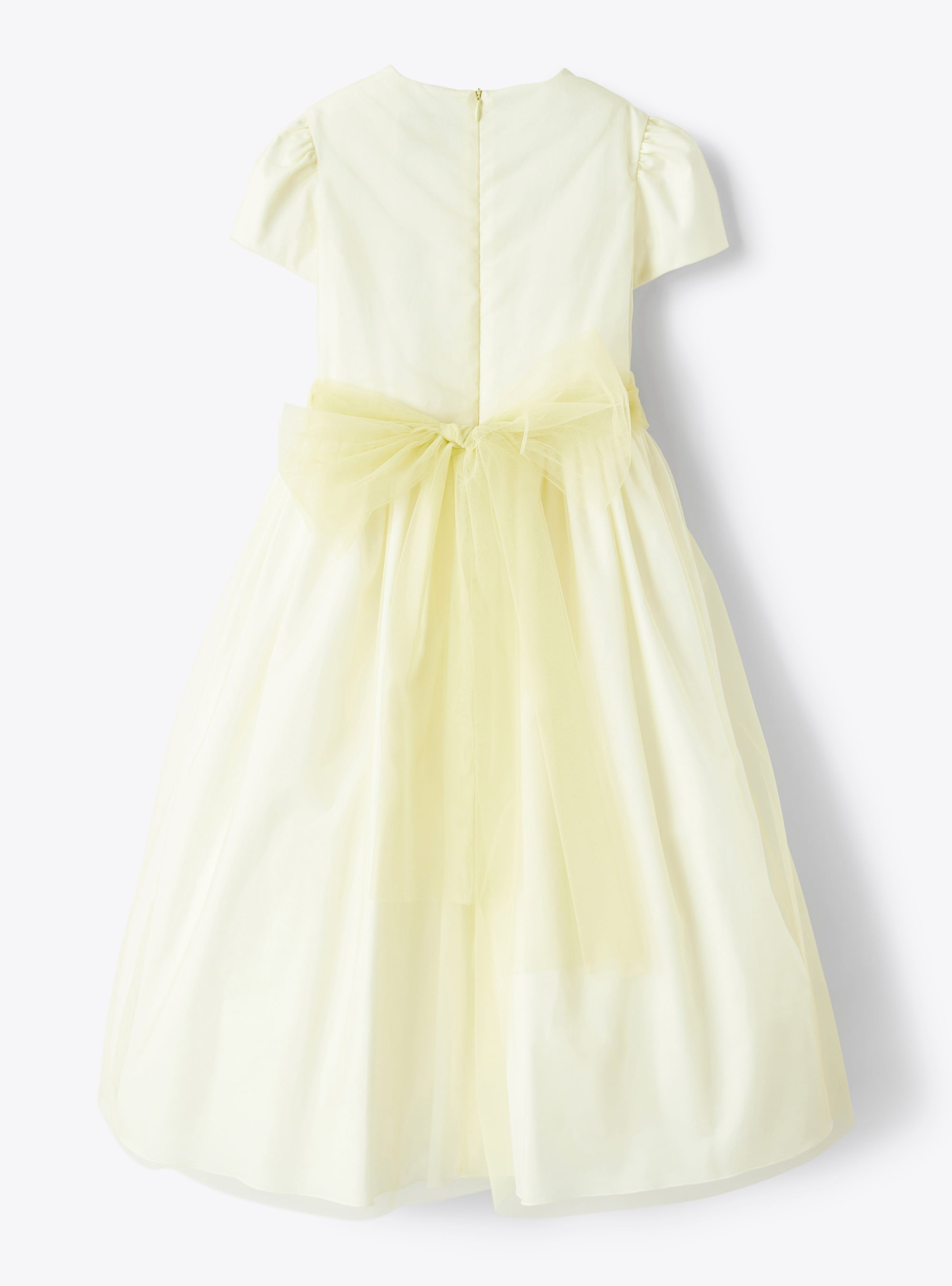 Tulle dress with raw-cut belt in yellow - Yellow | Il Gufo