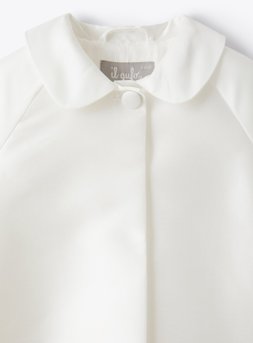 Overcoat in white mikado - White | Il Gufo