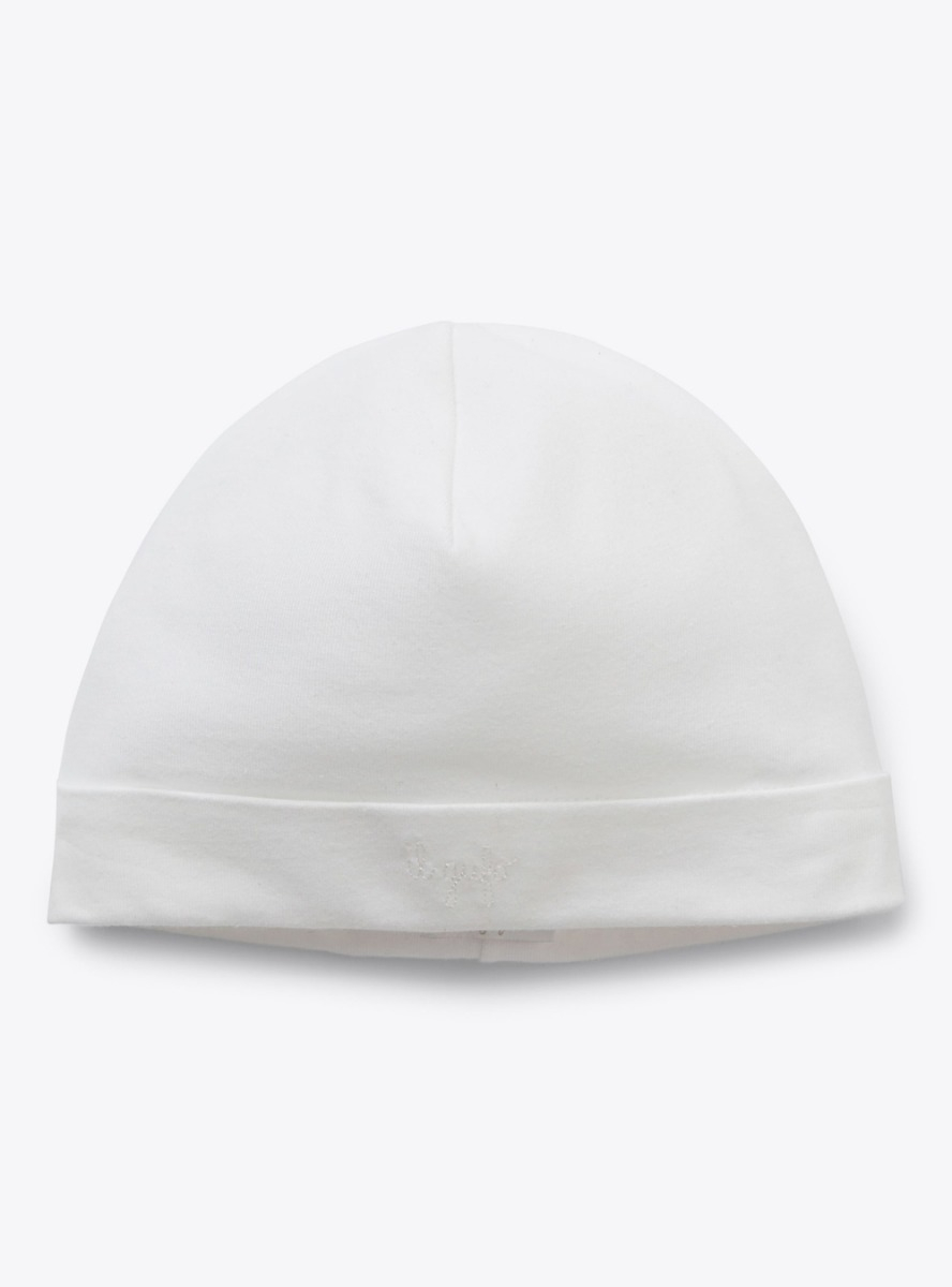 Cappellino da neonato in ciniglia - Bianco | Il Gufo