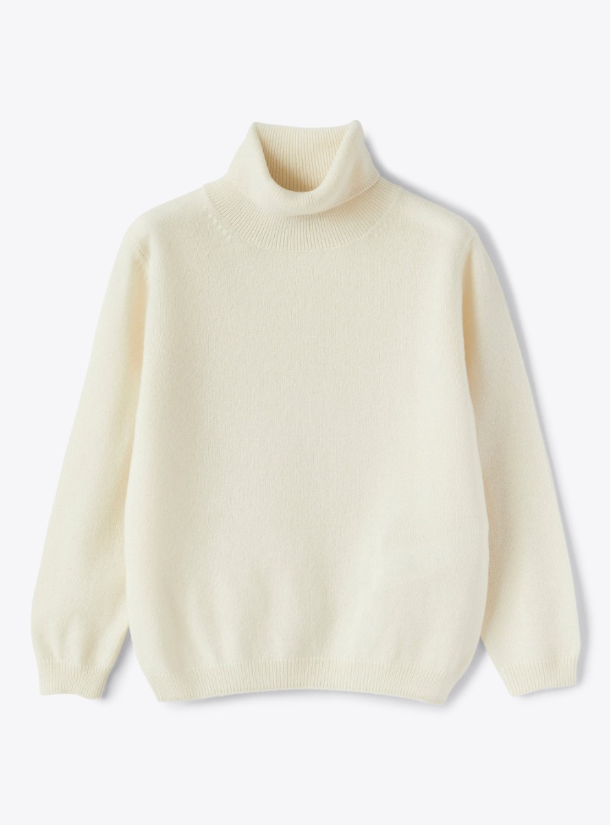 Maglia dolcevita in cashmere - Bianco | Il Gufo