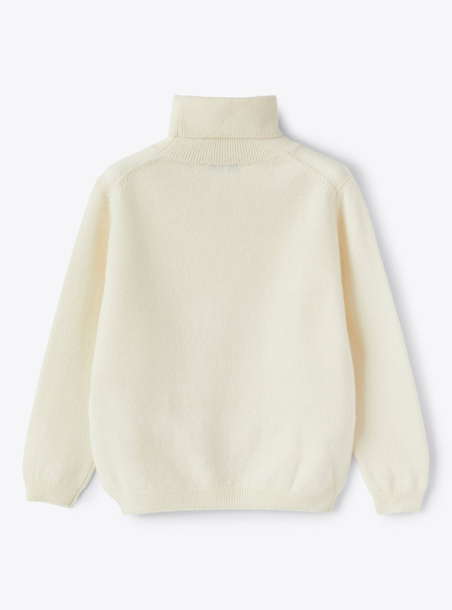 Maglia dolcevita in cashmere - Bianco | Il Gufo