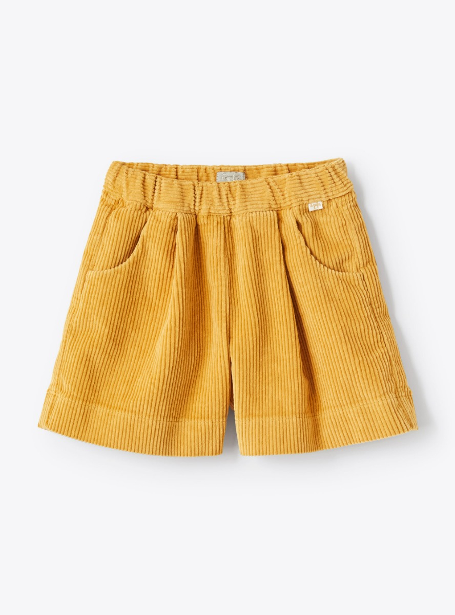 Yellow corduroy shorts - Beige | Il Gufo