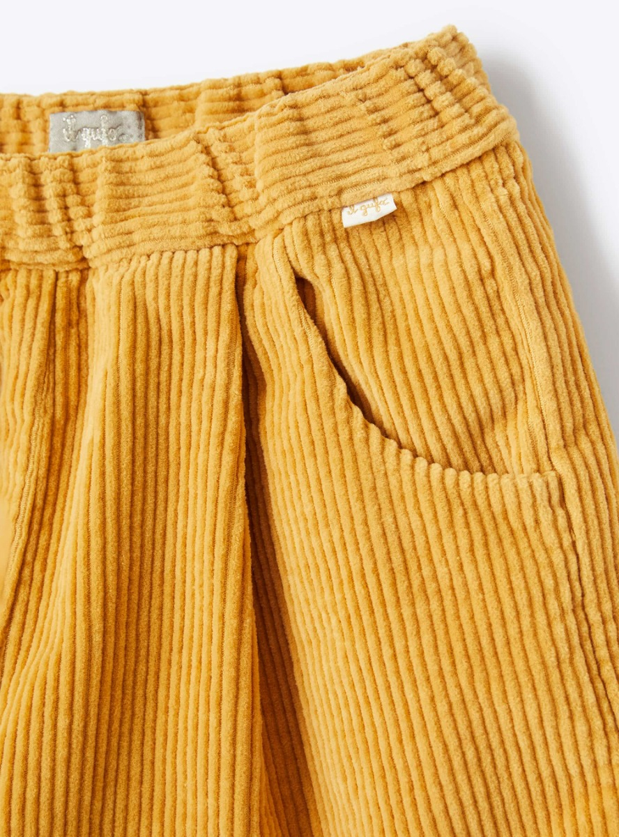 Yellow corduroy shorts - Beige | Il Gufo